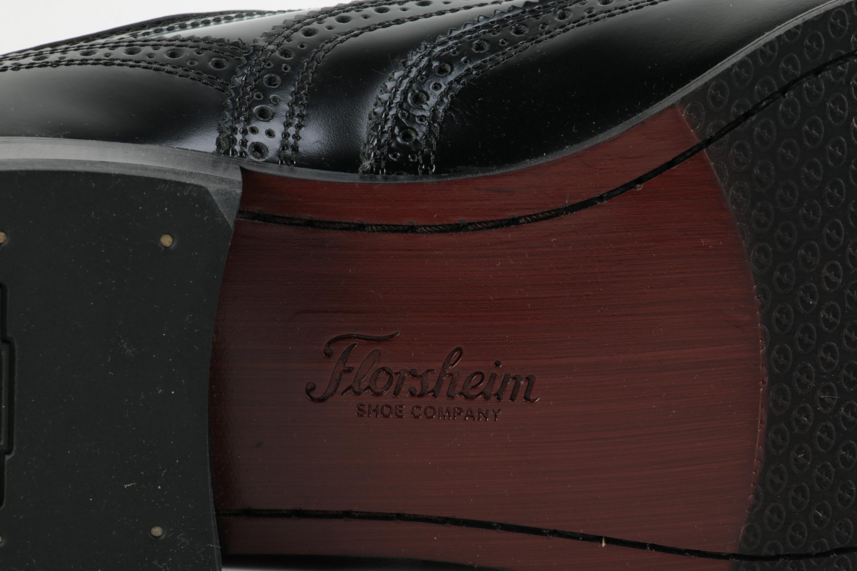 Florsheim Lexington Black Leather Wingtip Oxfords