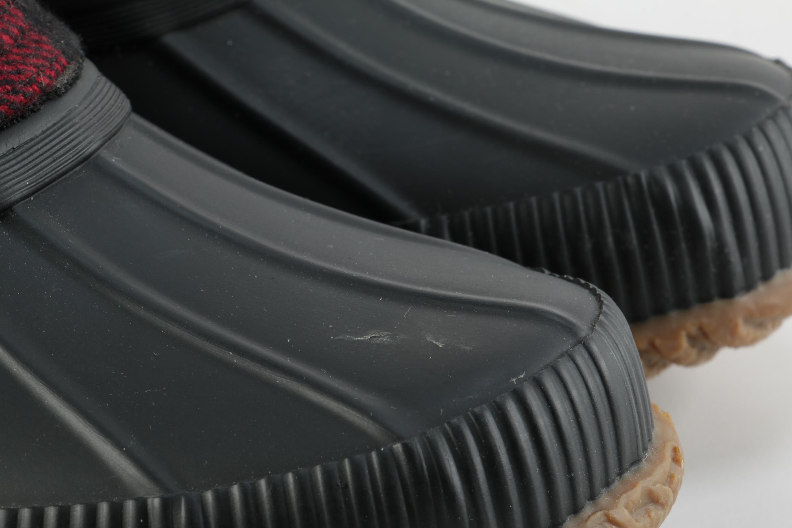 Tommy Hilfiger Casey2 Buffalo Plaid and Black Leather Boots