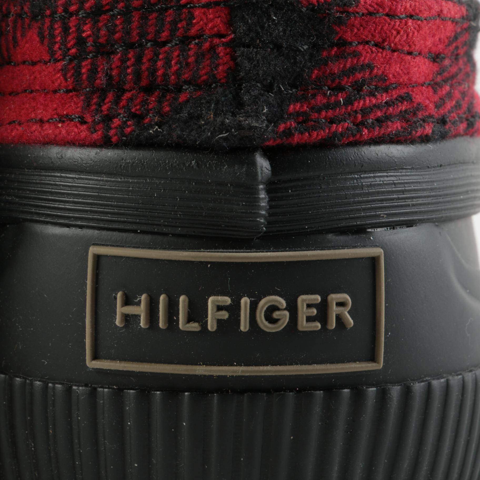 Tommy Hilfiger Casey2 Buffalo Plaid and Black Leather Boots