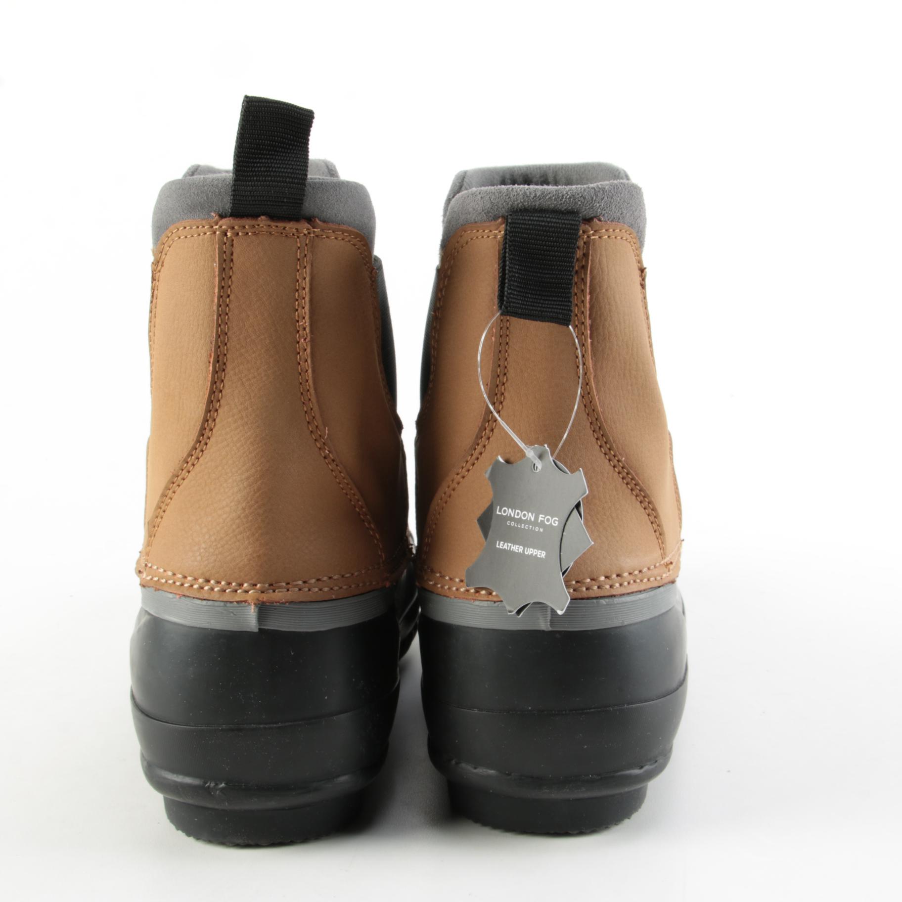 Men's London Fog Rye Winter Boots in Tan Waterproof Leather