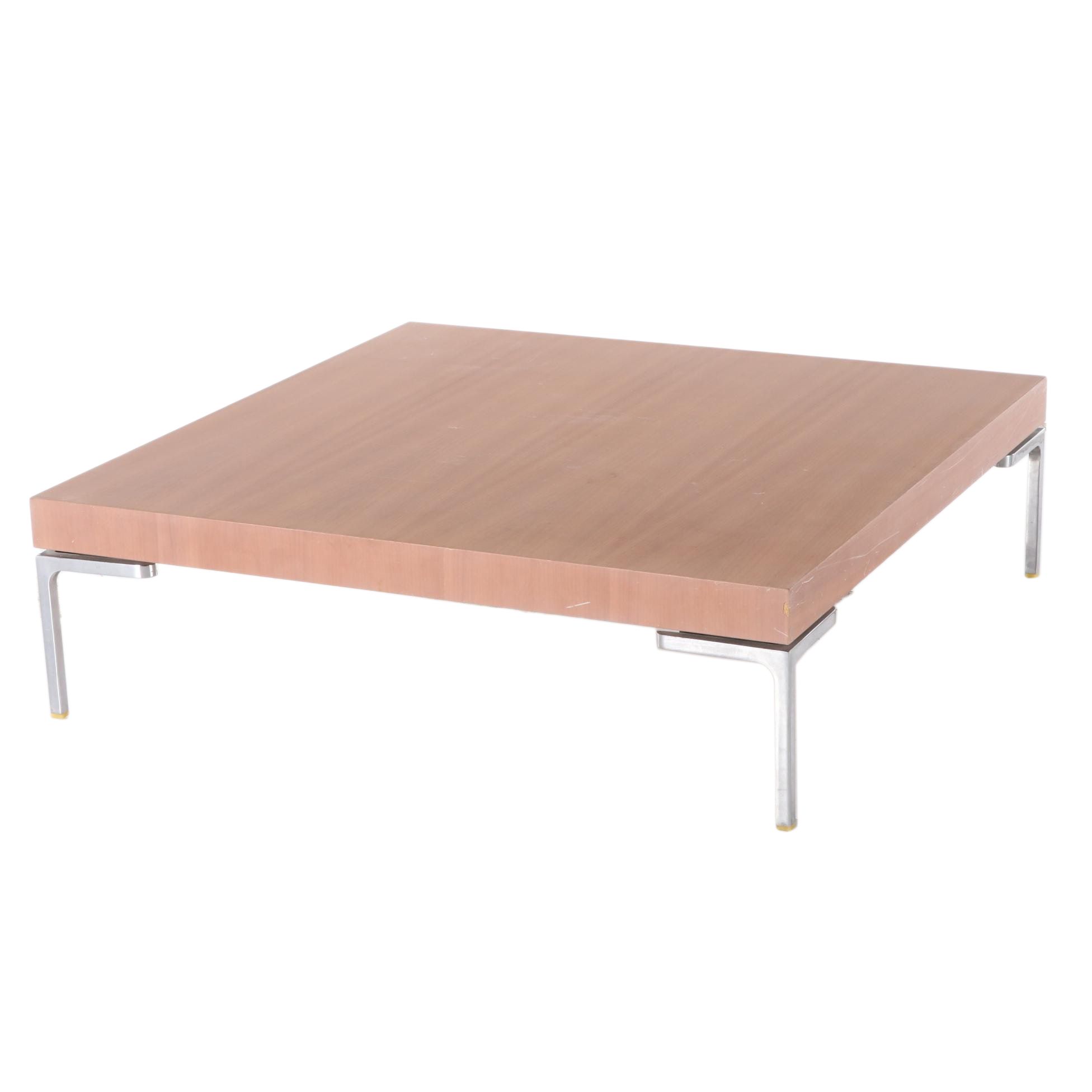 Antonio Citterio for B&B Italia Oak and Aluminum Coffee Table, 2000s