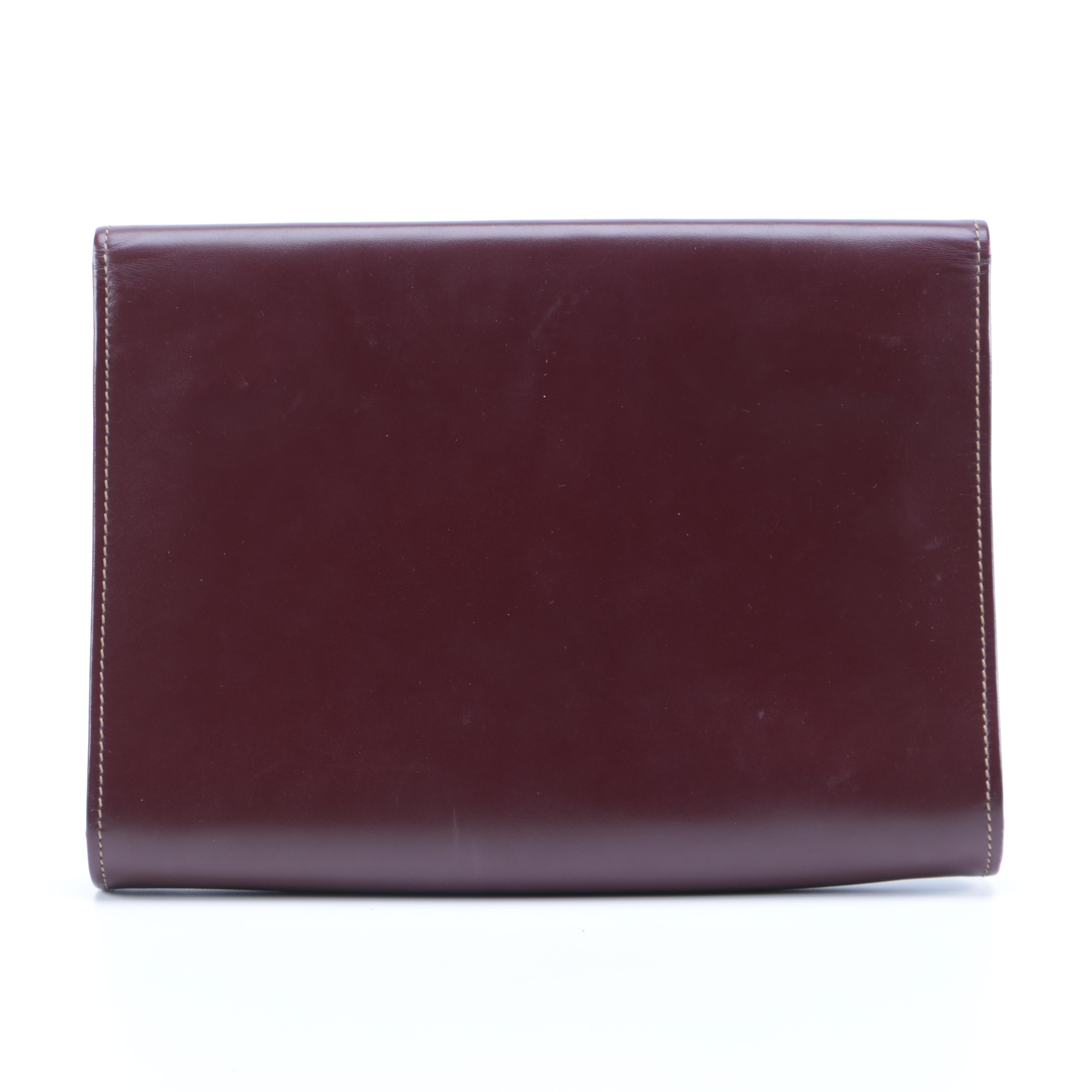 Must du Cartier Clutch in Burgundy Leather
