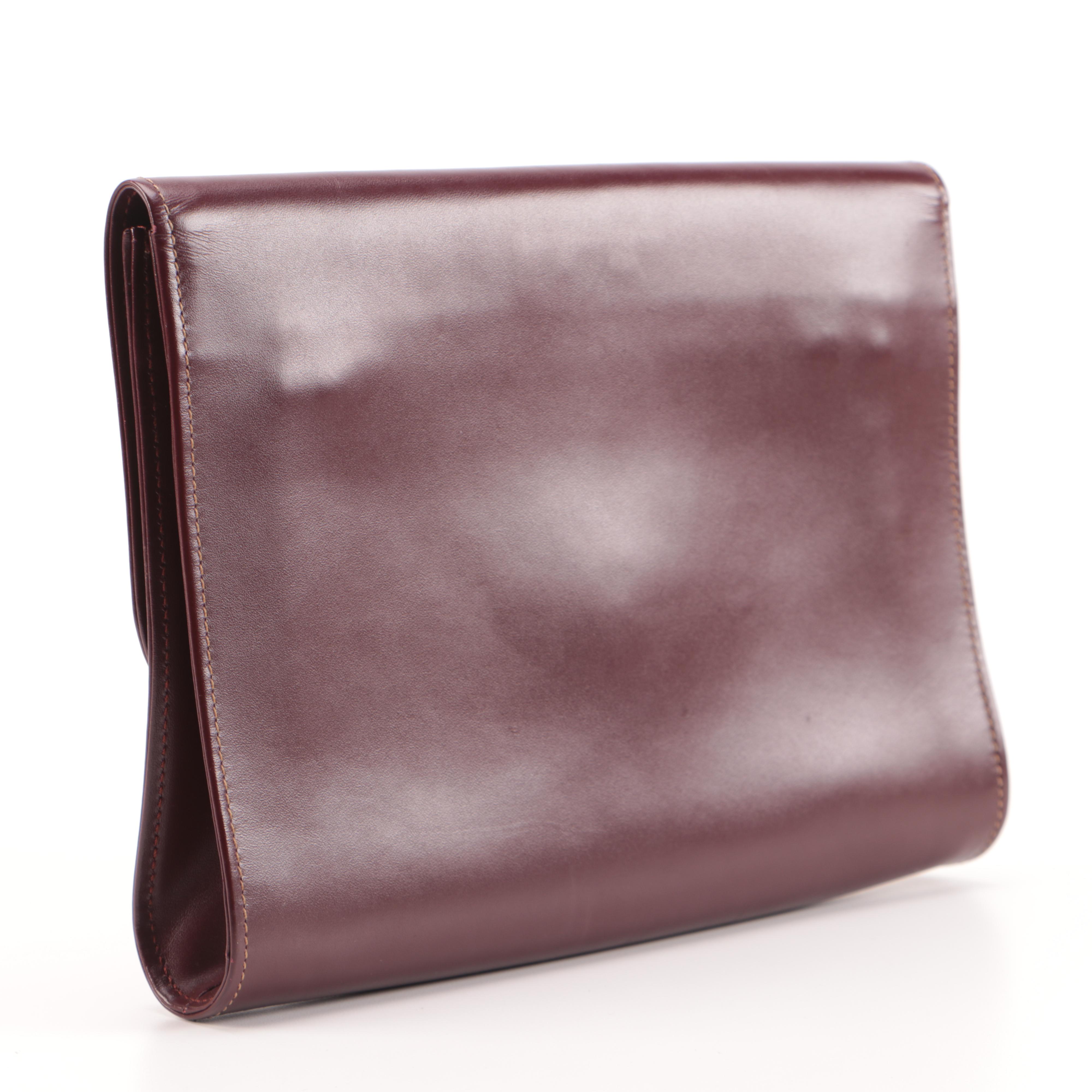 Must du Cartier Clutch in Burgundy Leather