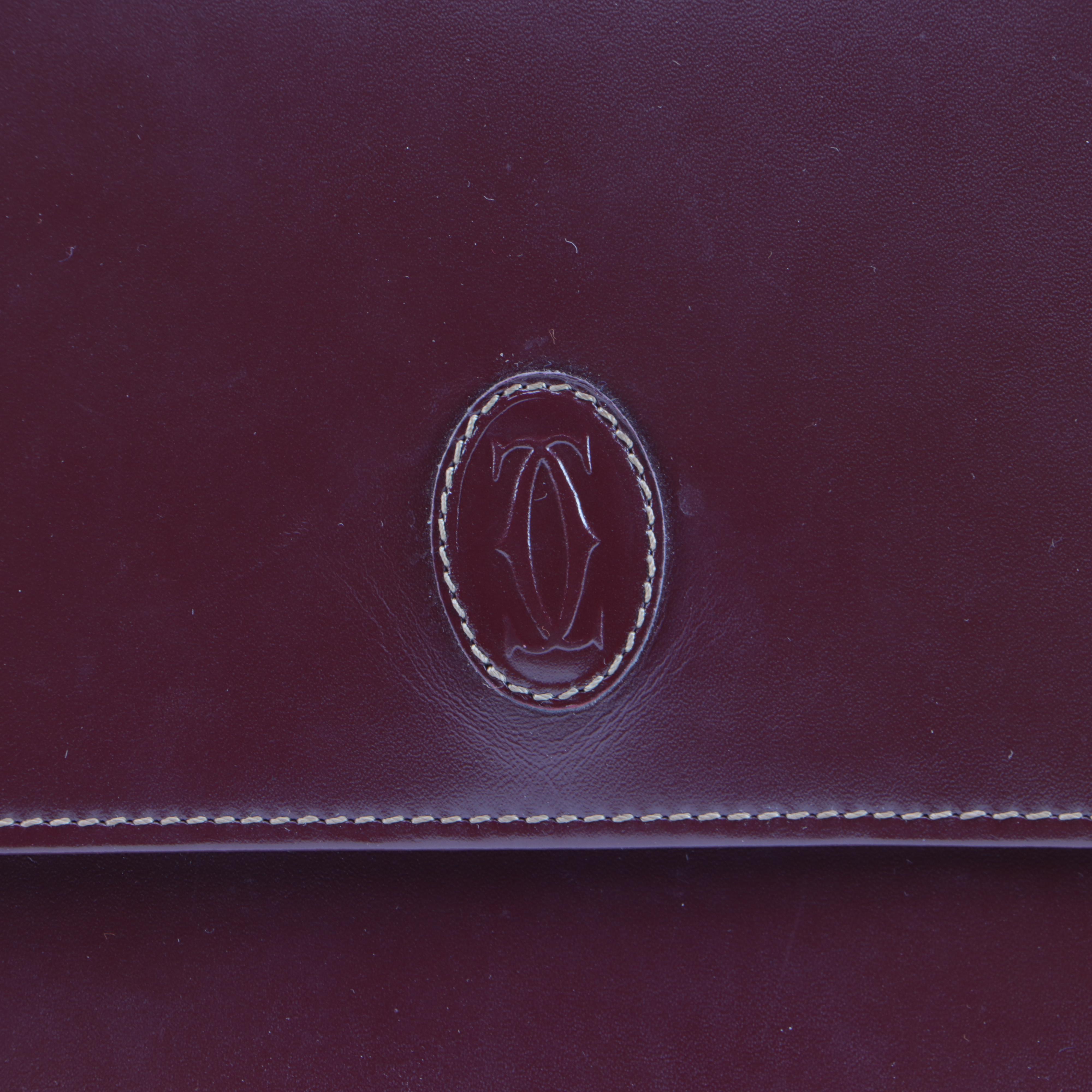 Must du Cartier Clutch in Burgundy Leather
