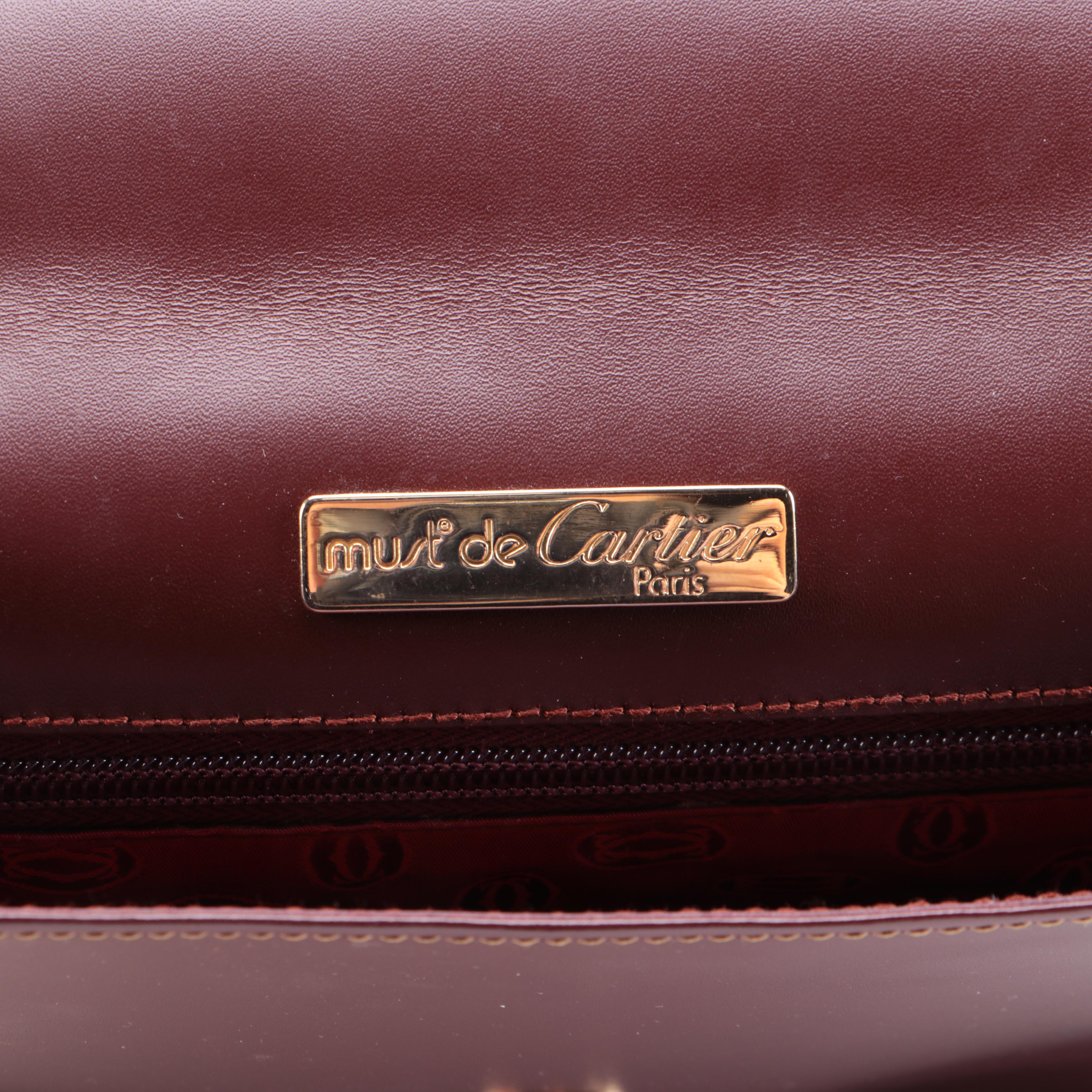 Must du Cartier Clutch in Burgundy Leather