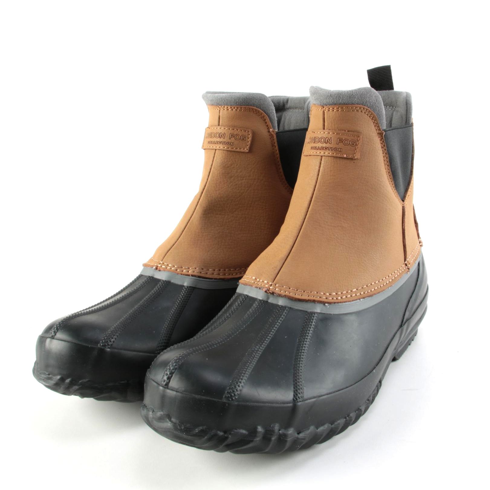 Men's London Fog Rye Winter Boots in Tan Waterproof Leather