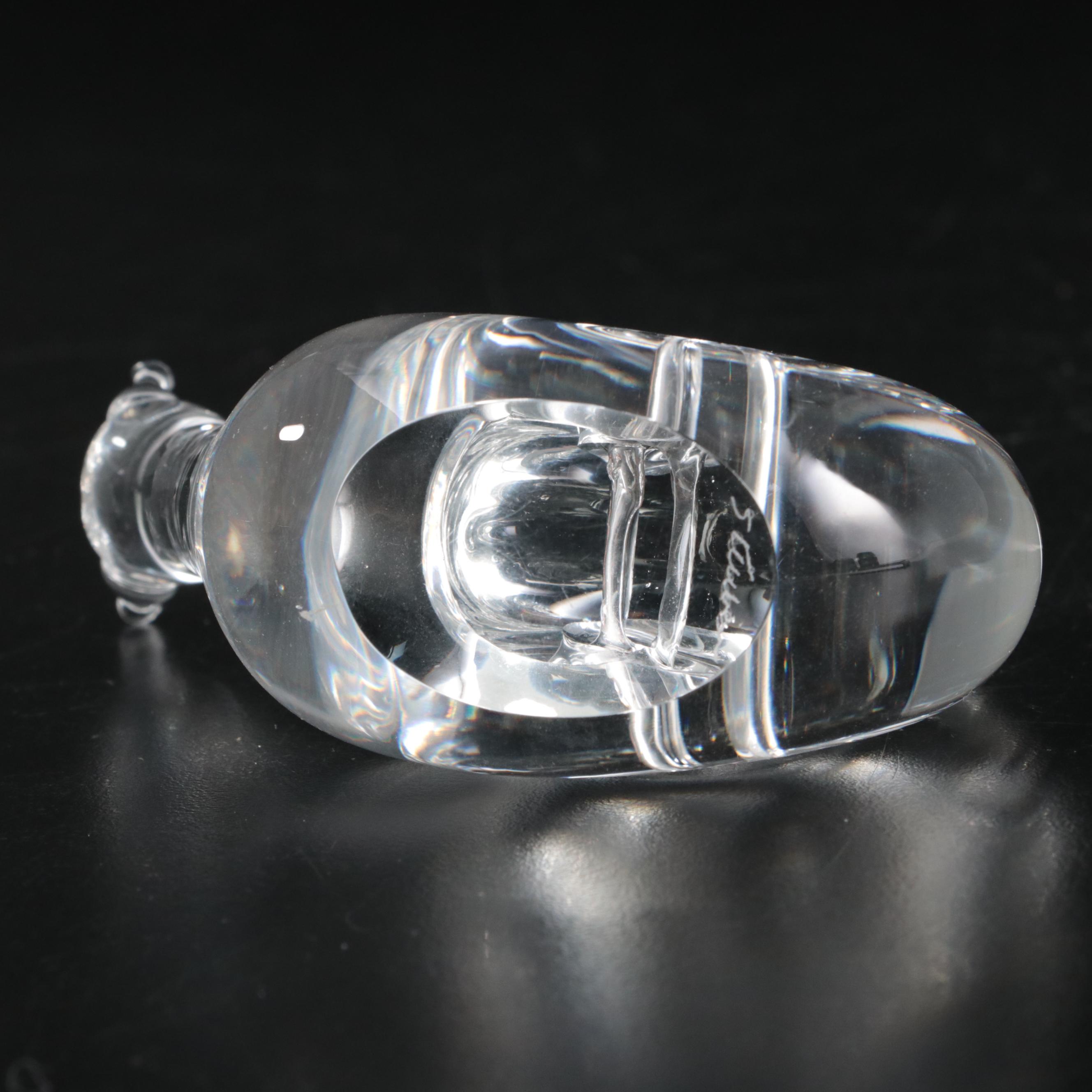 Steuben Art Glass Snail Figurine Designed by David Hills, 1950s