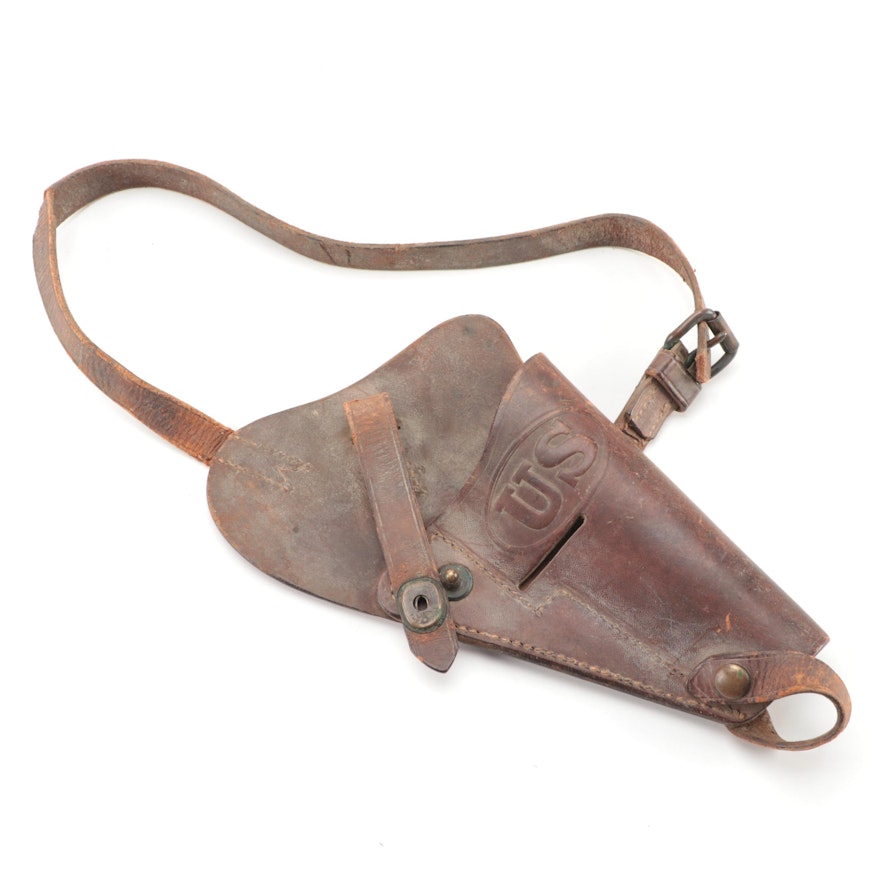 Sears Saddlery Co. U.S. Army "MP" Single Handle Gun Leather Holster, 1948