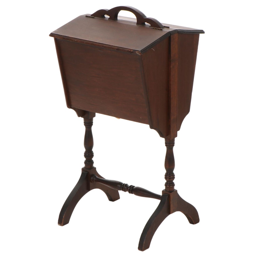Federal Style Pine Double Lift-Lid Sewing Stand, 20th Century
