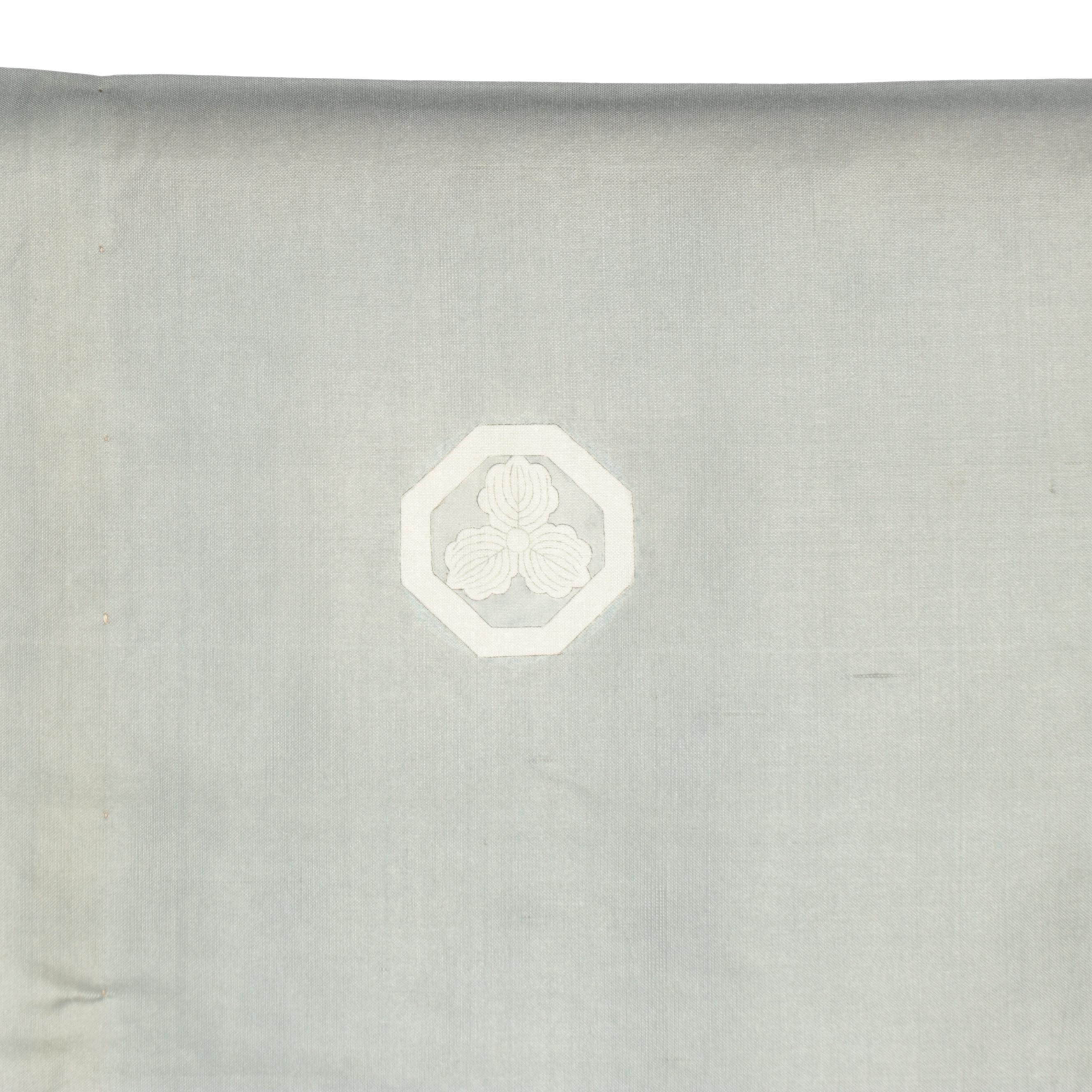 Child's Five Mon Scenic Shika Yuzen Dyed Kimono, Meiji Period