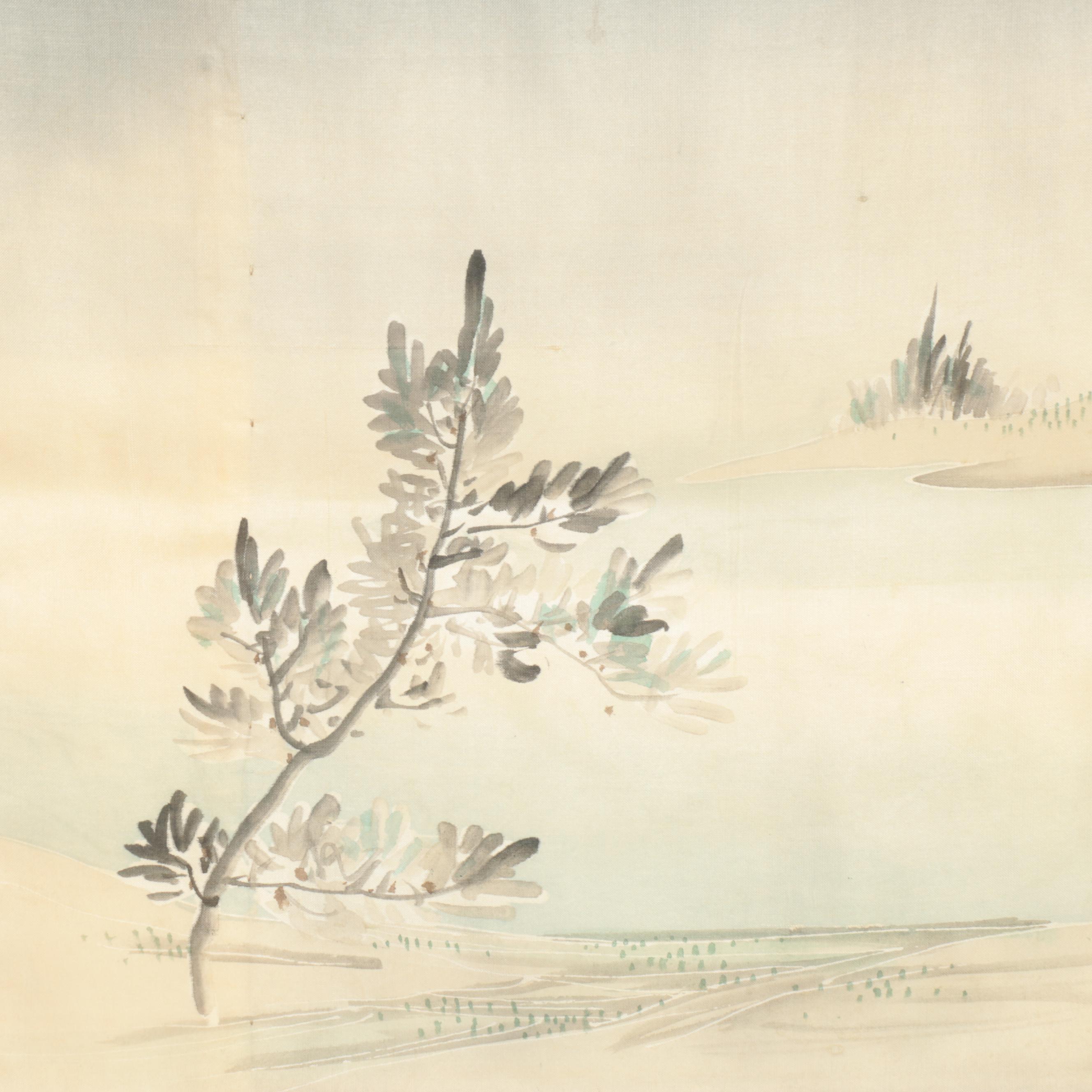 Child's Five Mon Scenic Shika Yuzen Dyed Kimono, Meiji Period