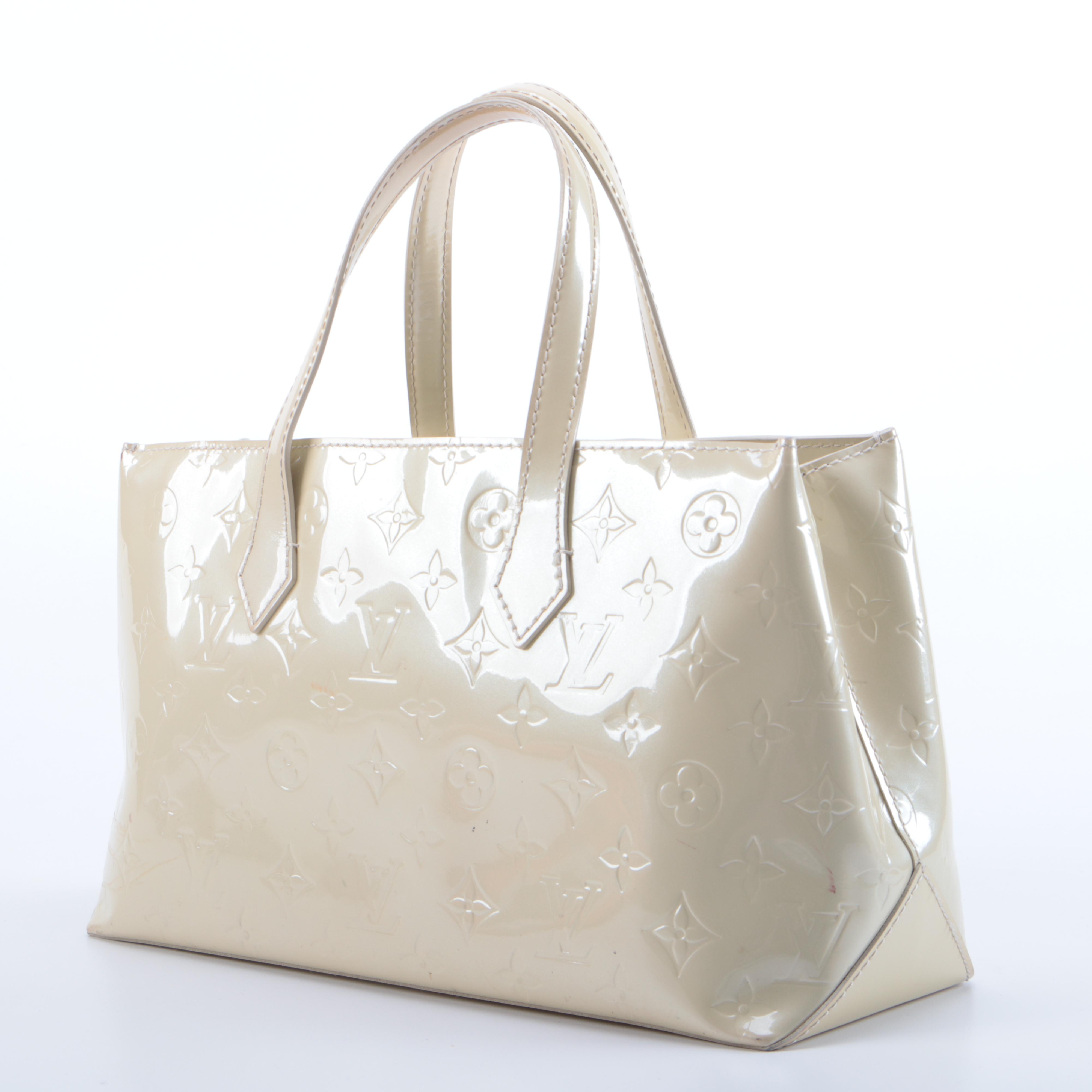 Louis Vuitton Wilshire PM Bag in Perle Monogram Vernis