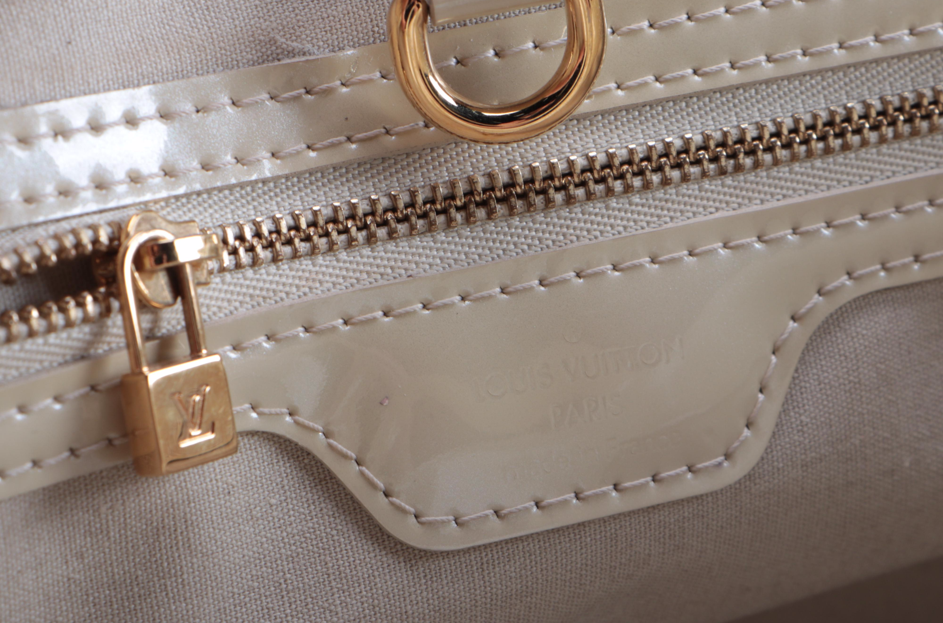 Louis Vuitton Wilshire PM Bag in Perle Monogram Vernis