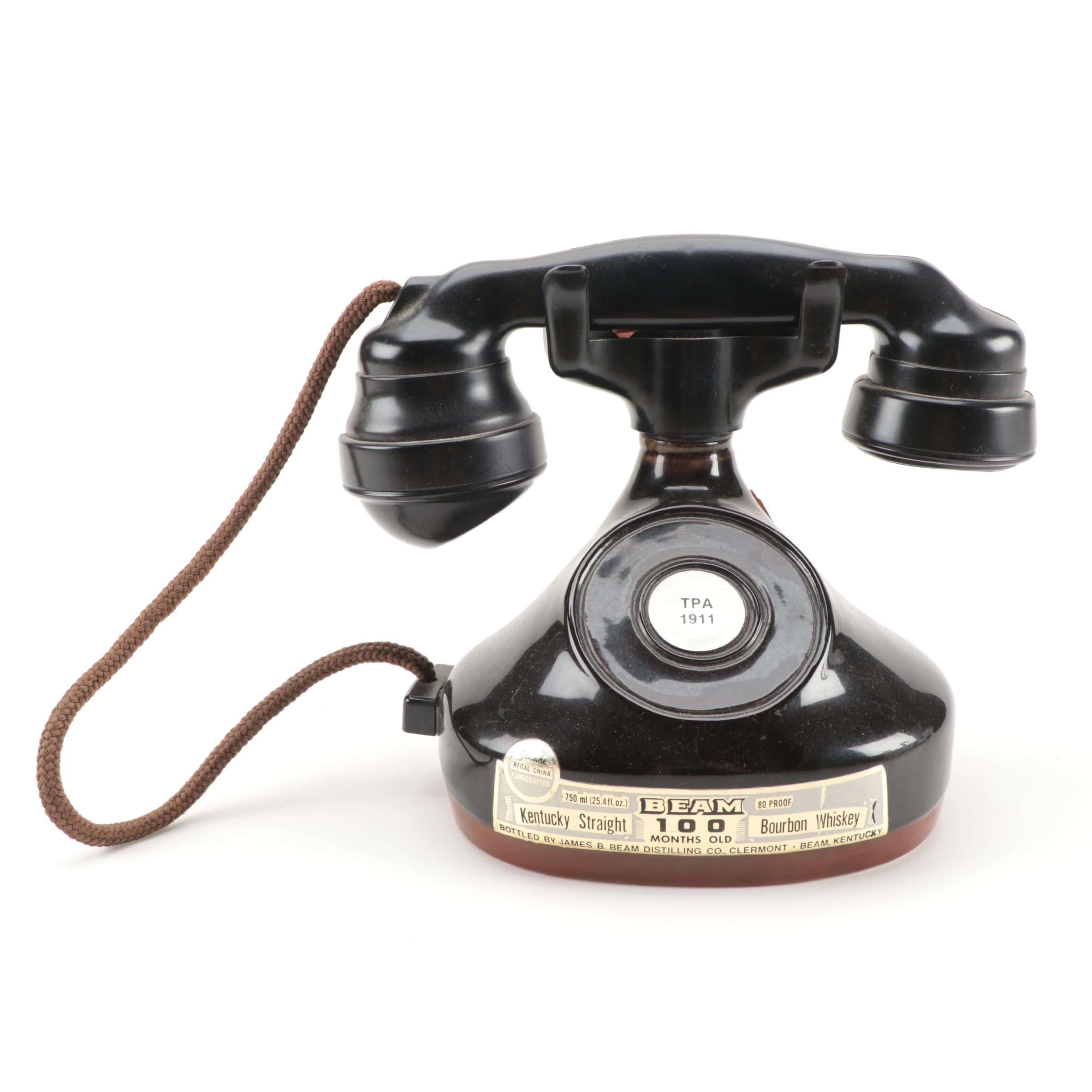 Jim Beam 1928 French Phone Novelty Ceramic Decanter