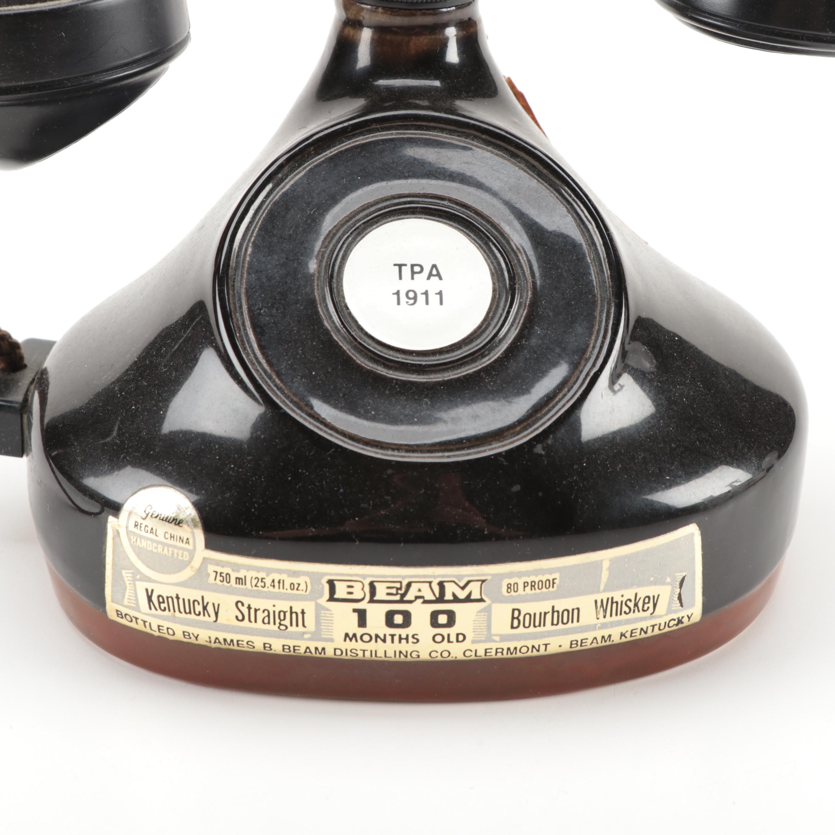 Jim Beam 1928 French Phone Novelty Ceramic Decanter