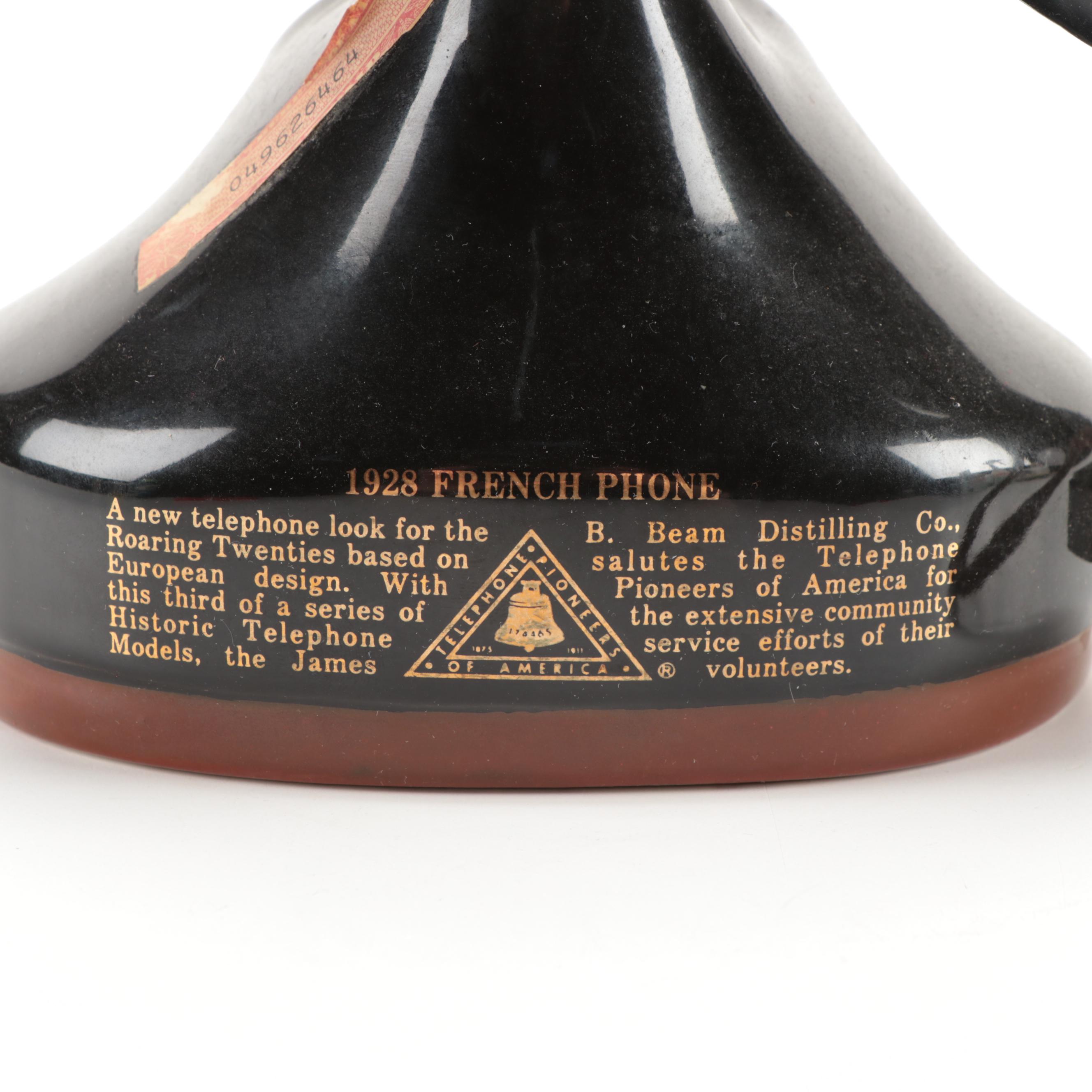 Jim Beam 1928 French Phone Novelty Ceramic Decanter