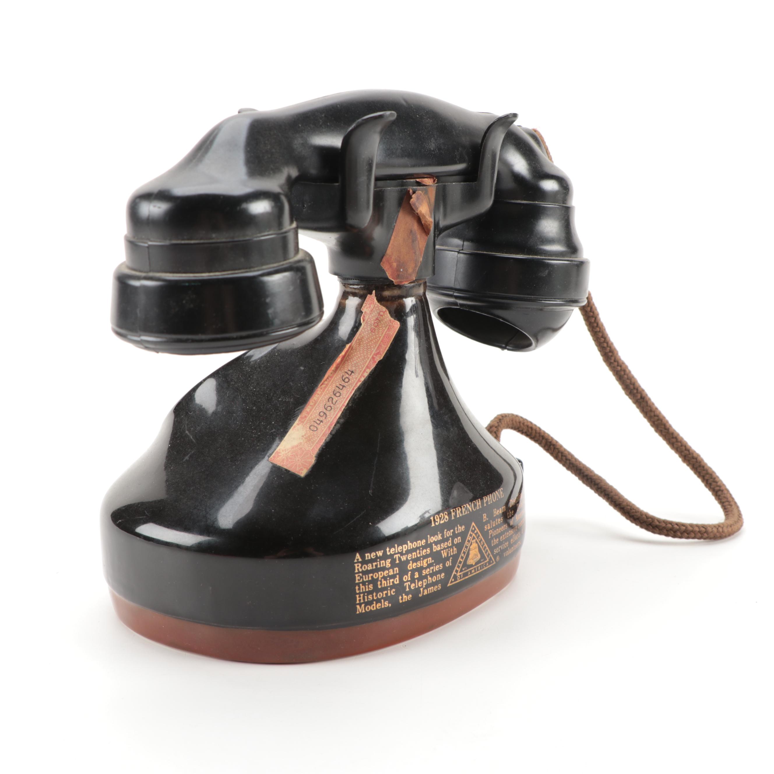Jim Beam 1928 French Phone Novelty Ceramic Decanter