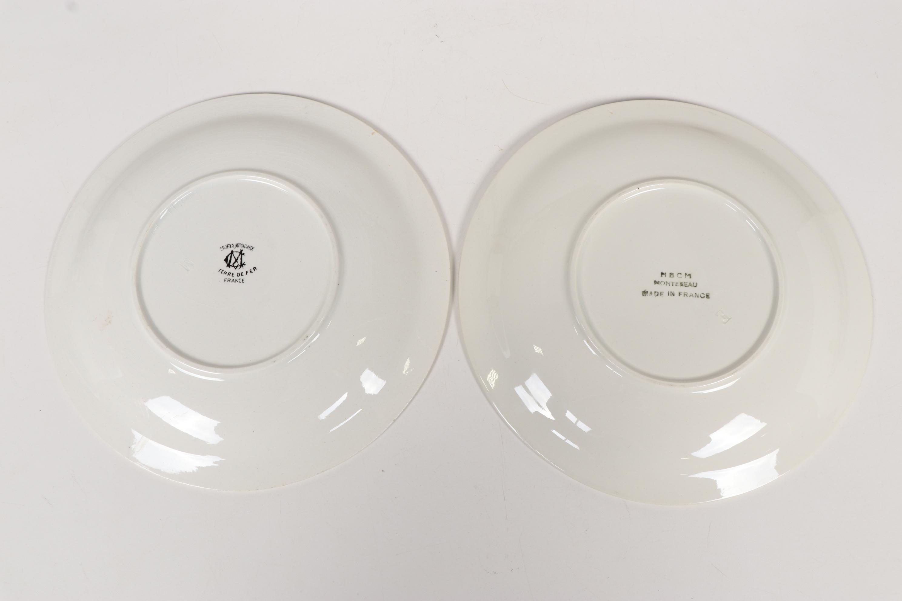 Creil et Montereau and HBCM French Opera Ironstone Plates, Early 20th Century