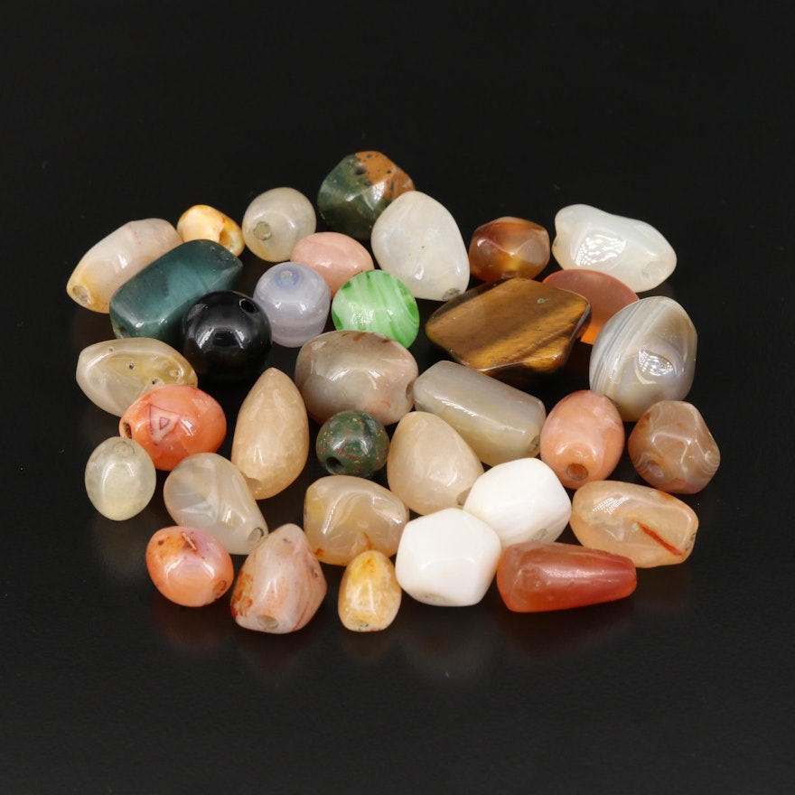 Loose Gemstones Featuring Agate, Tiger's Eye and Jasper