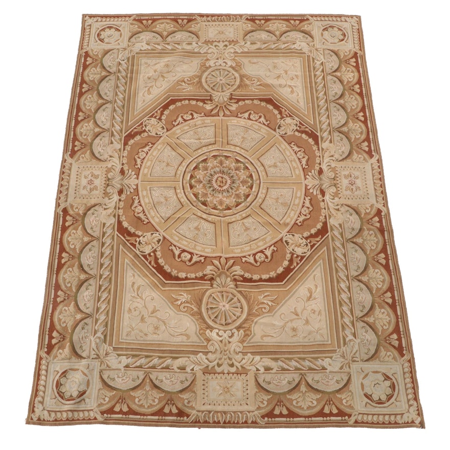 5'10 x 9'4 Handmade French Aubusson Wool Rug