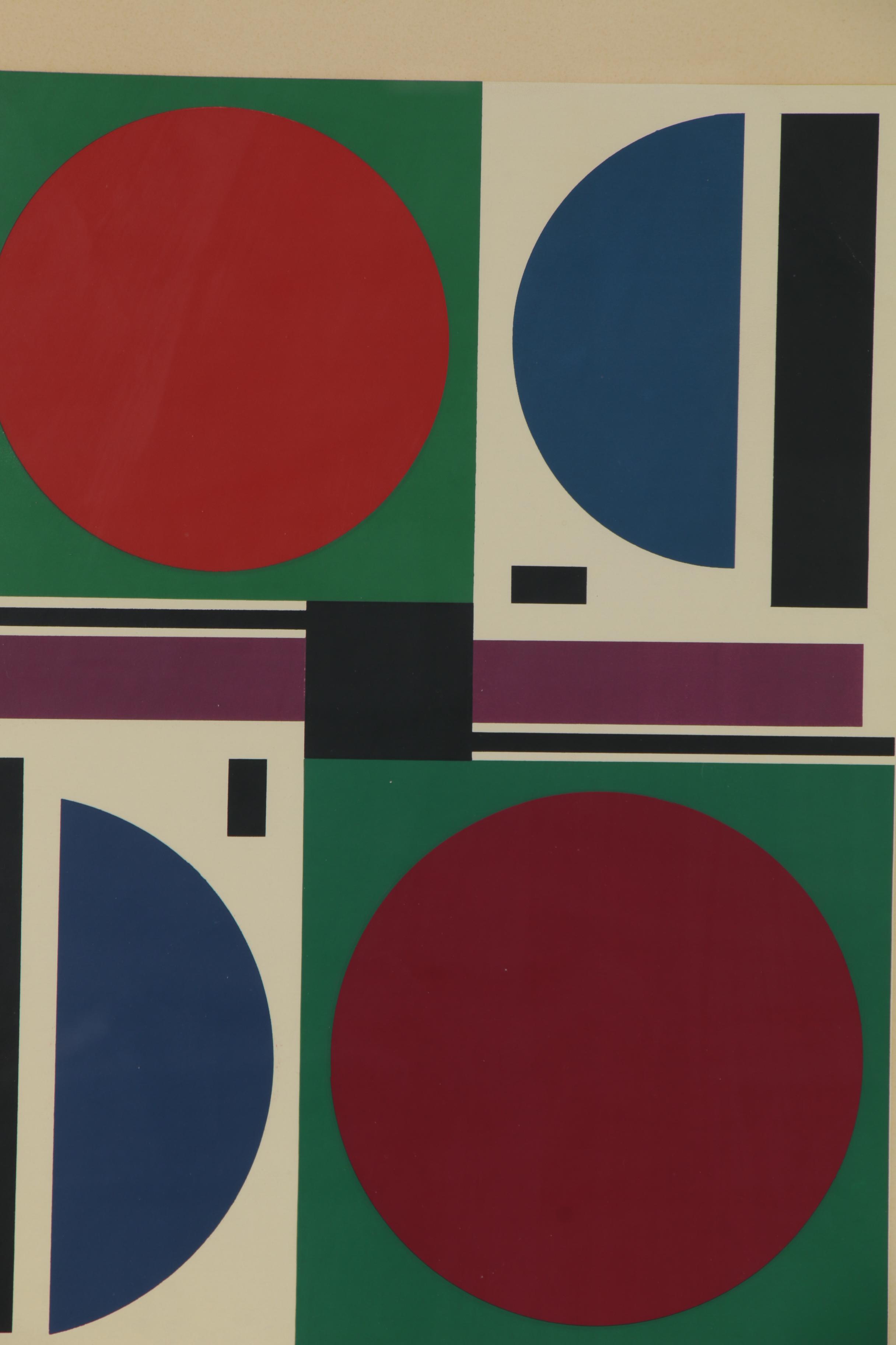 Auguste Herbin Geometric Abstract Serigraph "Eté II," 1959