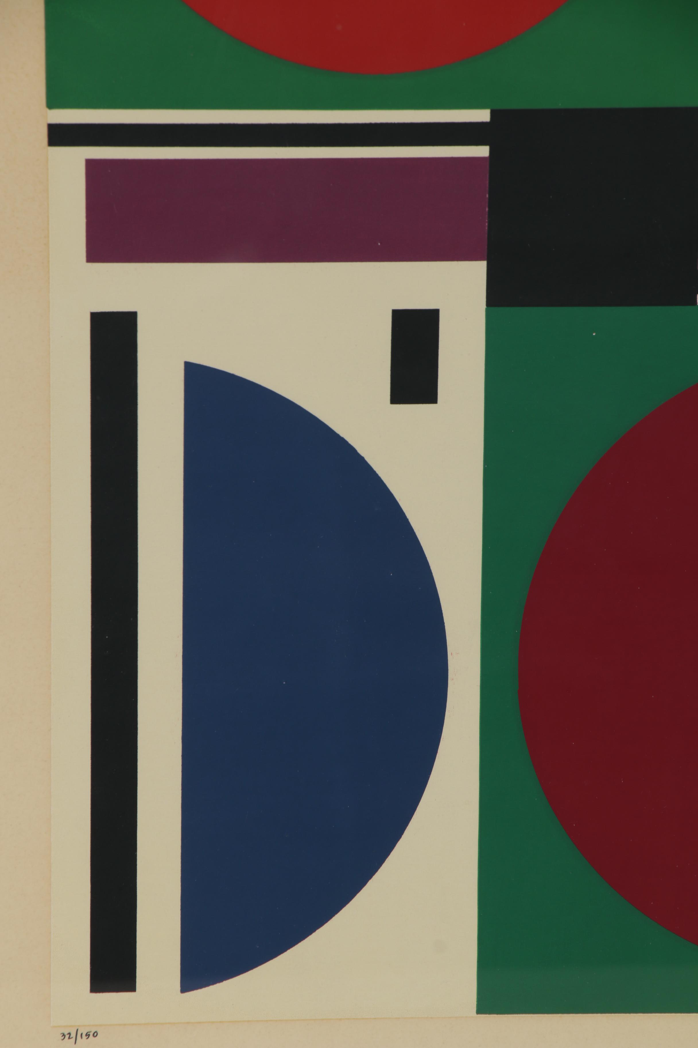 Auguste Herbin Geometric Abstract Serigraph "Eté II," 1959