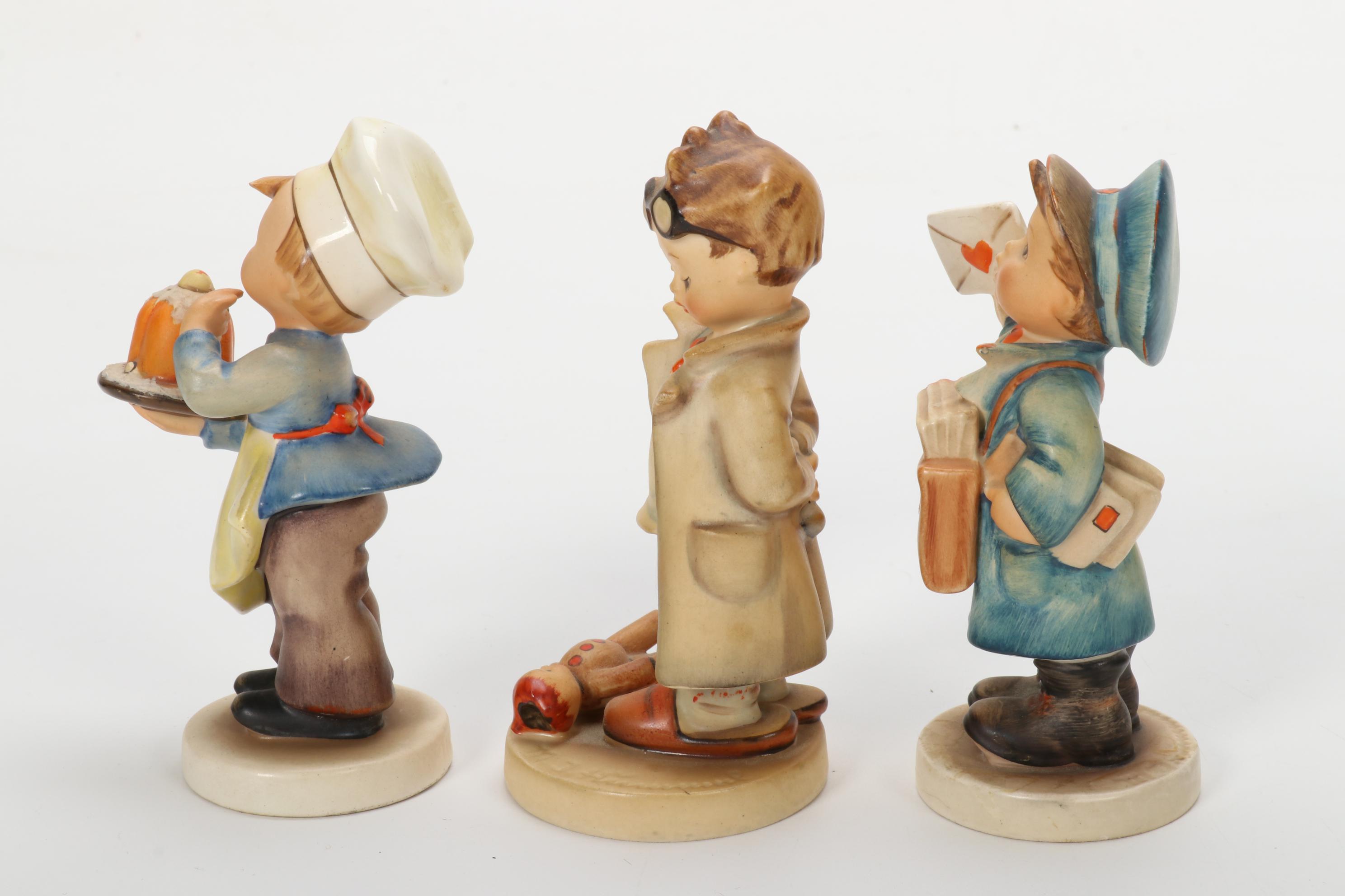 Goebel "Volunteers" and Other Porcelain Hummel Figurines, Mid-20th Century