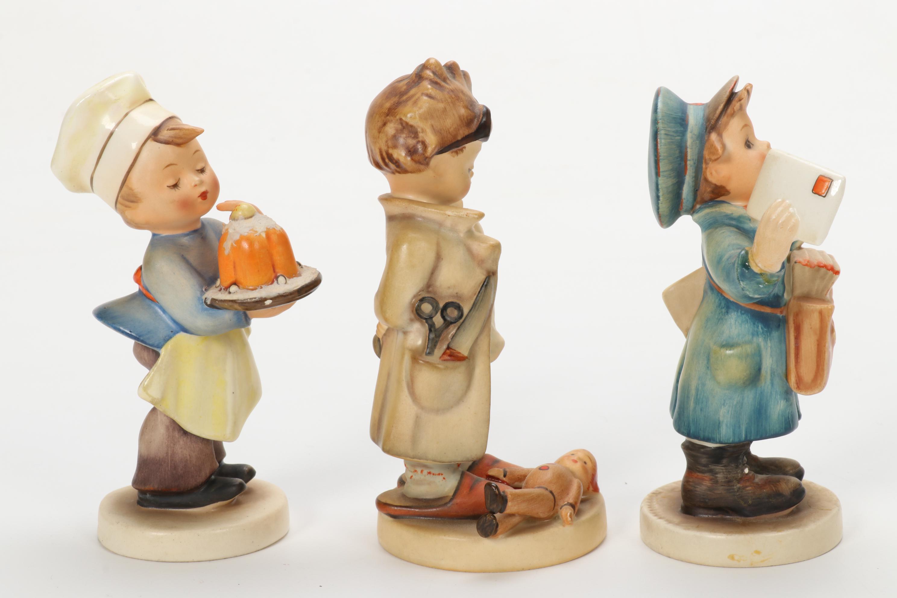 Goebel "Volunteers" and Other Porcelain Hummel Figurines, Mid-20th Century
