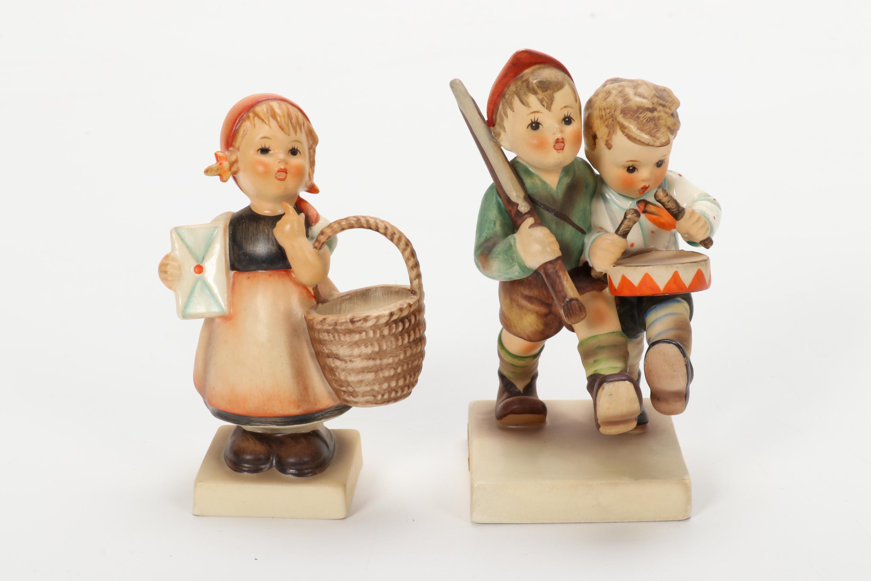 Goebel "Volunteers" and Other Porcelain Hummel Figurines, Mid-20th Century