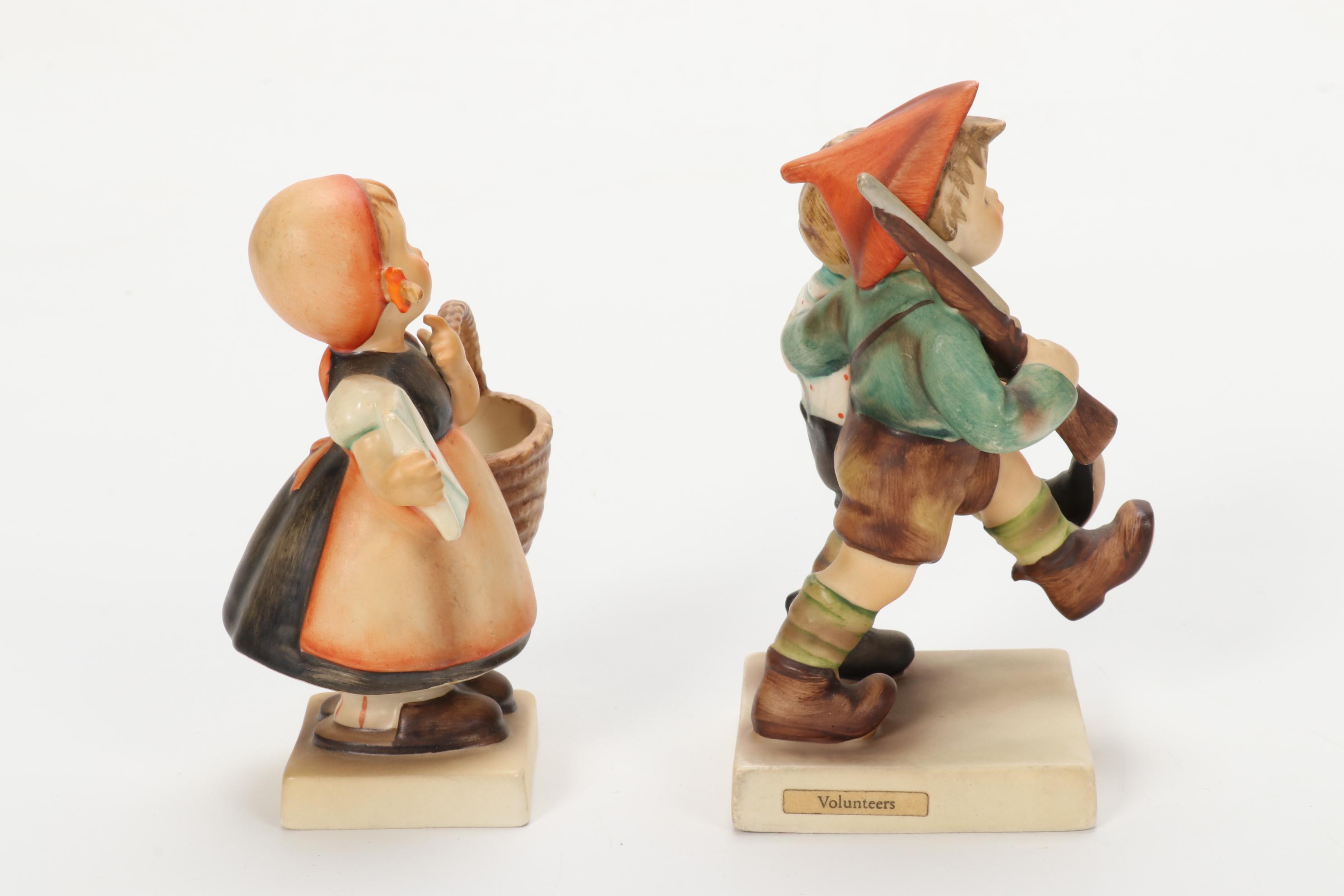 Goebel "Volunteers" and Other Porcelain Hummel Figurines, Mid-20th Century