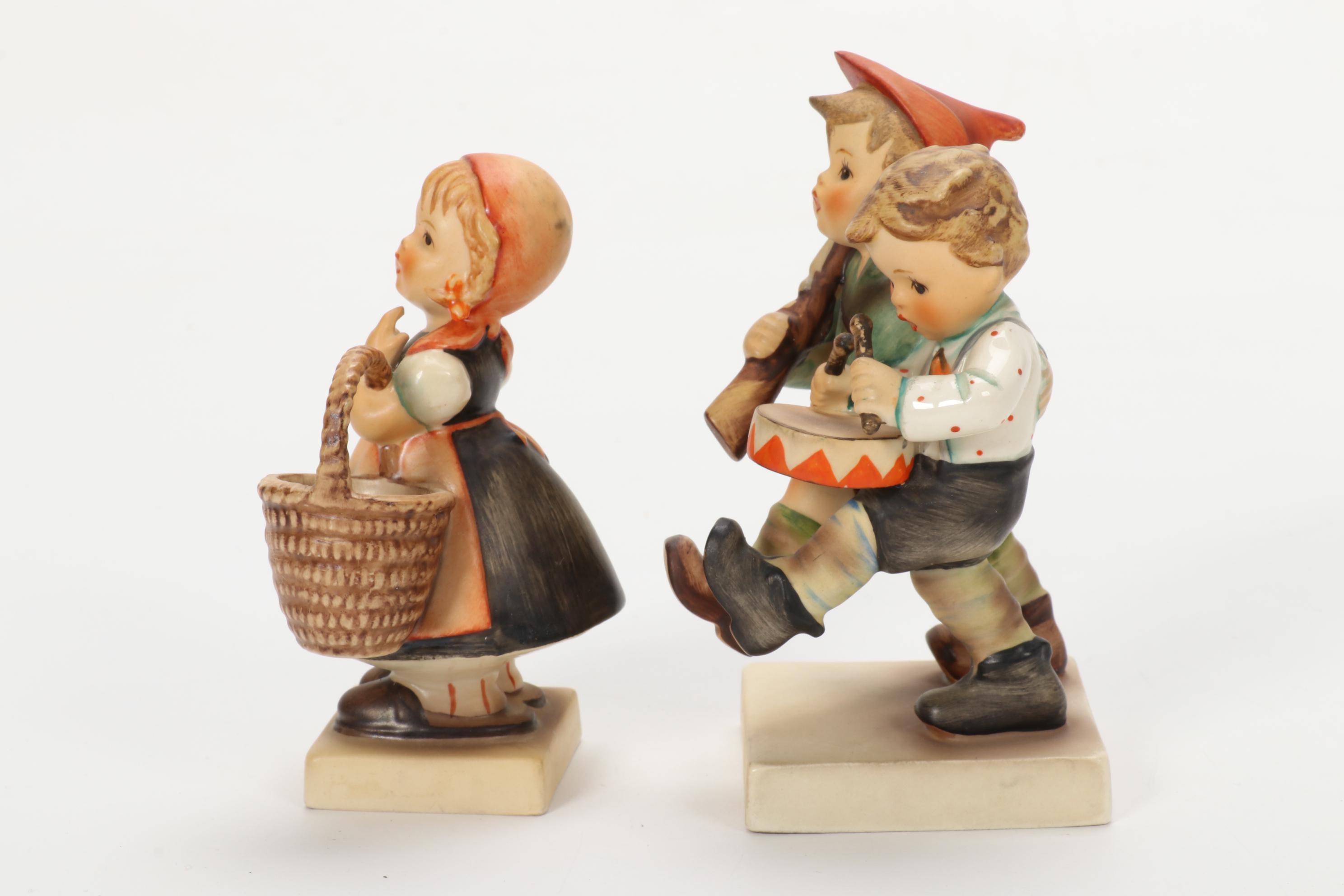 Goebel "Volunteers" and Other Porcelain Hummel Figurines, Mid-20th Century
