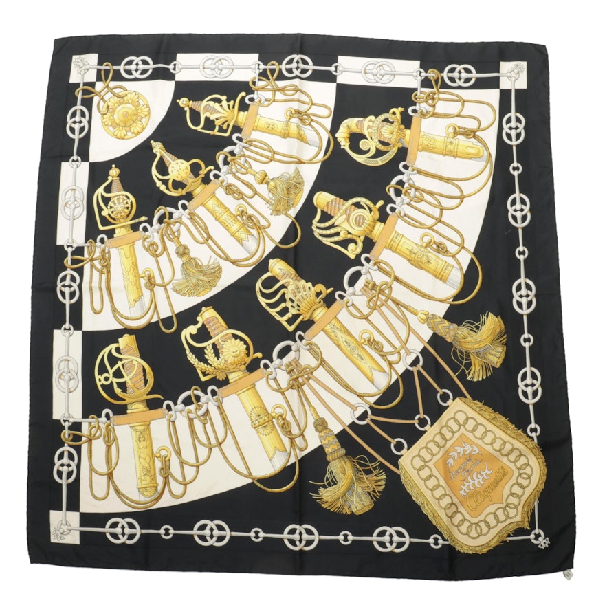 Hermès "Cliquetis" Printed Silk Twill Scarf