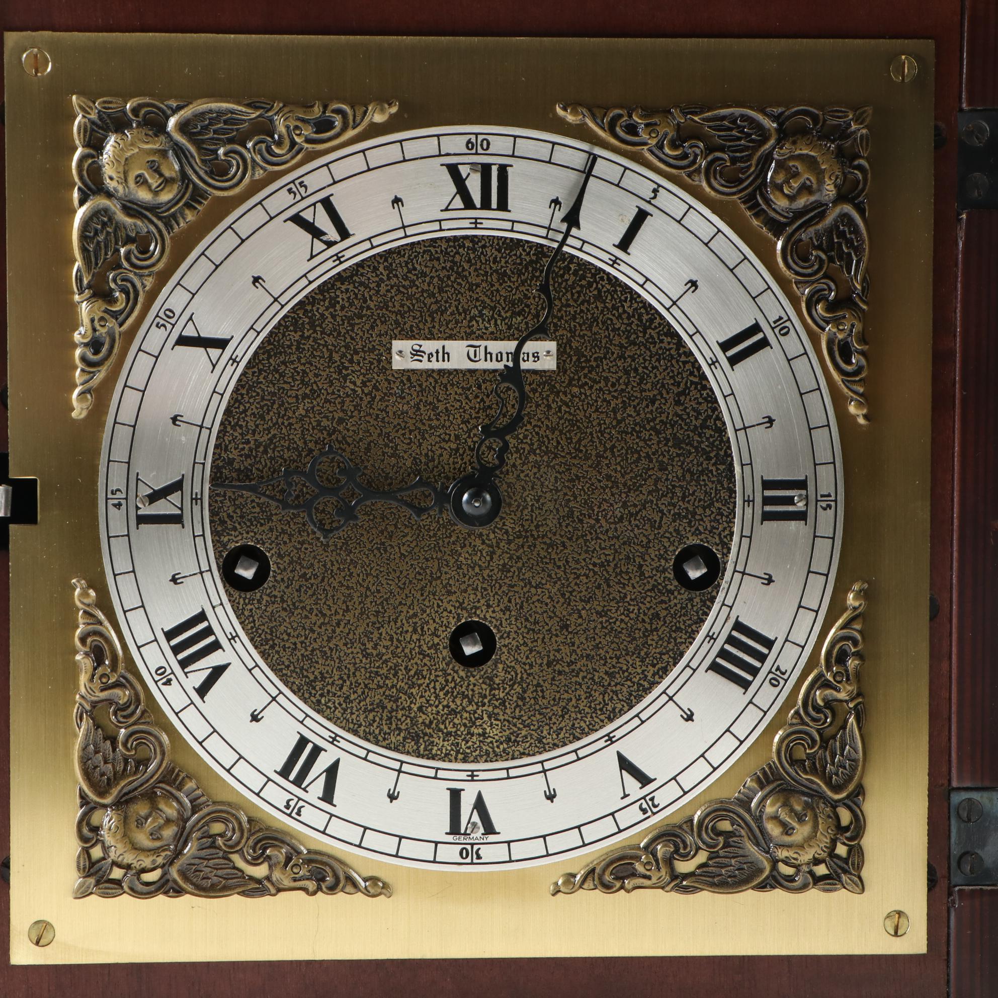 Seth Thomas Legacy 3W Mahogany Carriage Clock, Mid to Late 20th Century