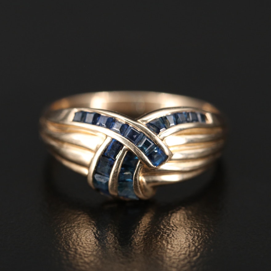 14K Sapphire Dimensional Ring