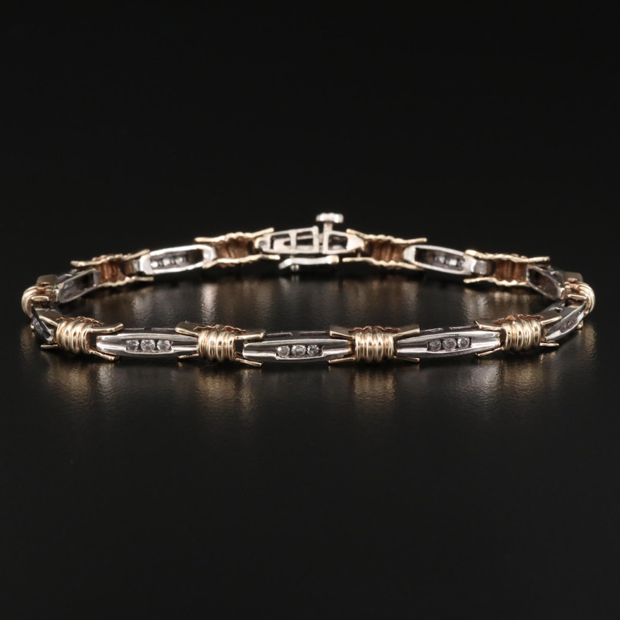 10K Two-Tone Diamond Bracelet