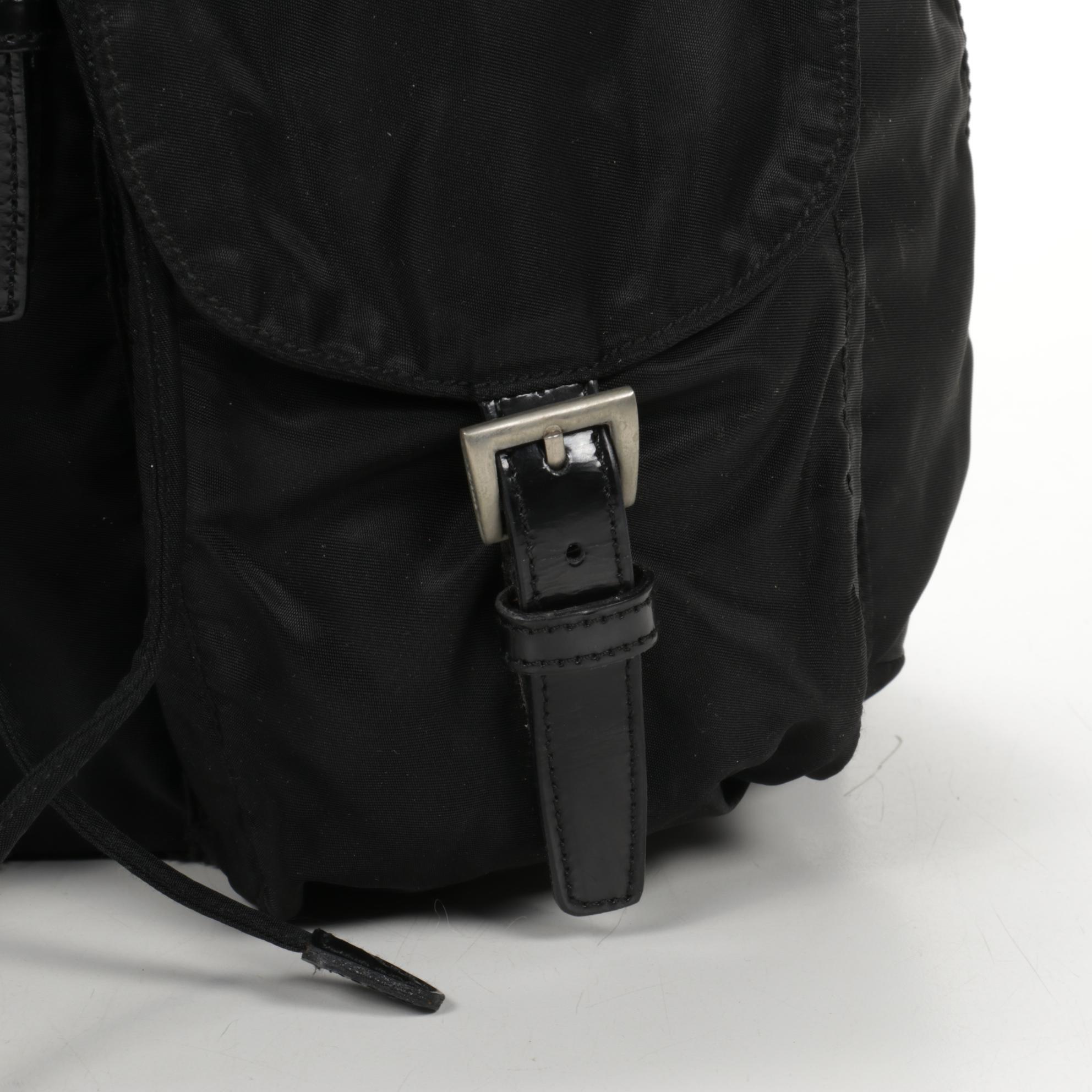 Prada Backpack Purse in Black Tessuto Nylon and Leather
