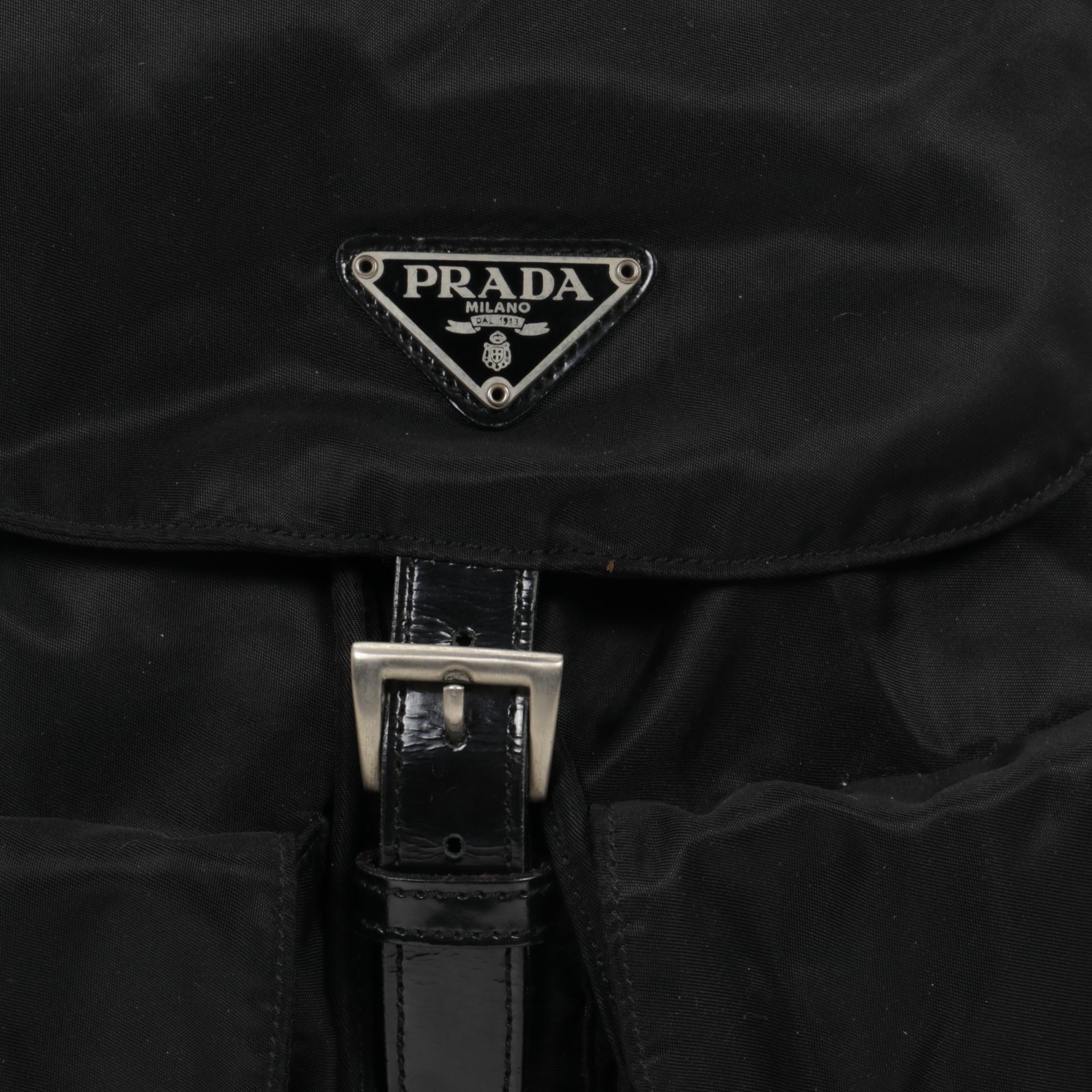 Prada Backpack Purse in Black Tessuto Nylon and Leather