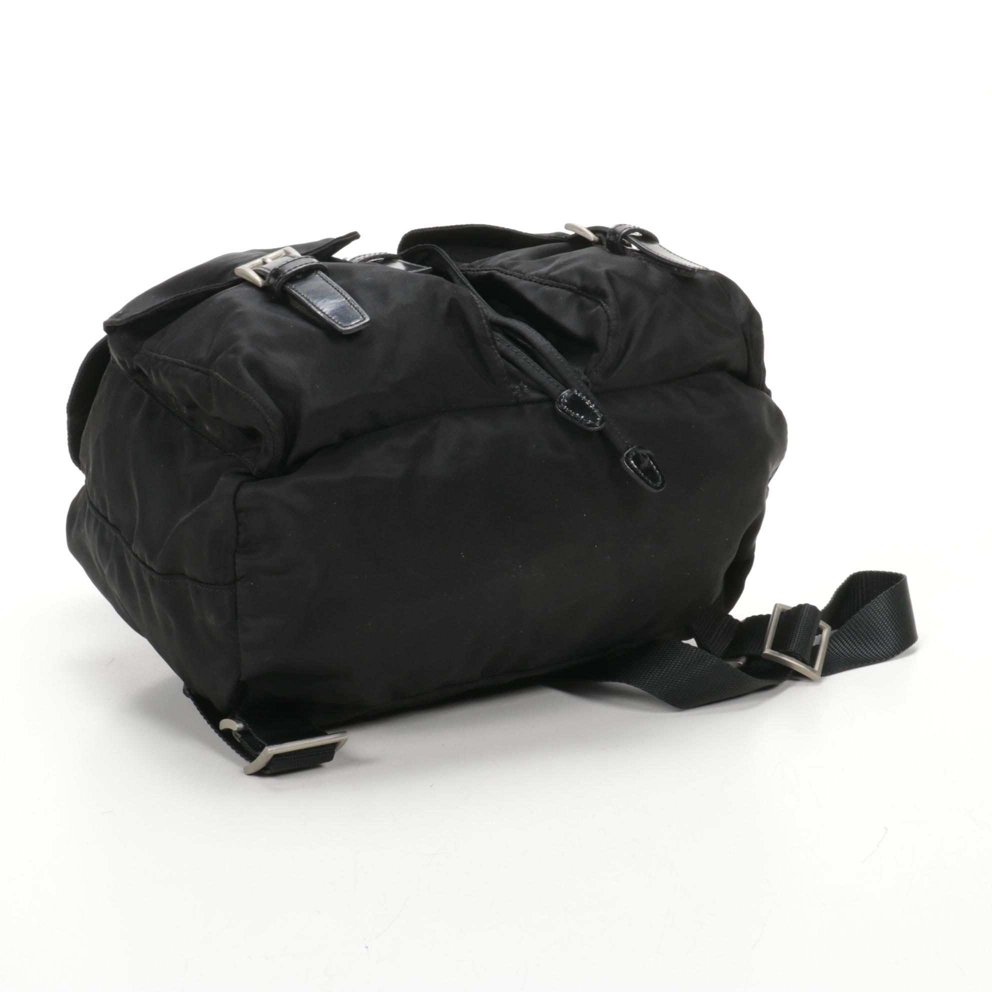 Prada Backpack Purse in Black Tessuto Nylon and Leather