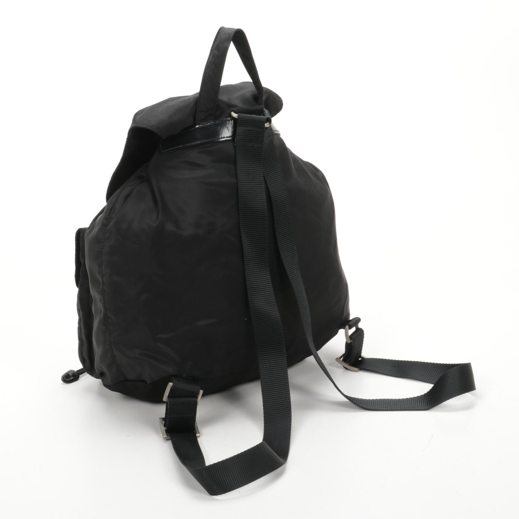 Prada Backpack Purse in Black Tessuto Nylon and Leather