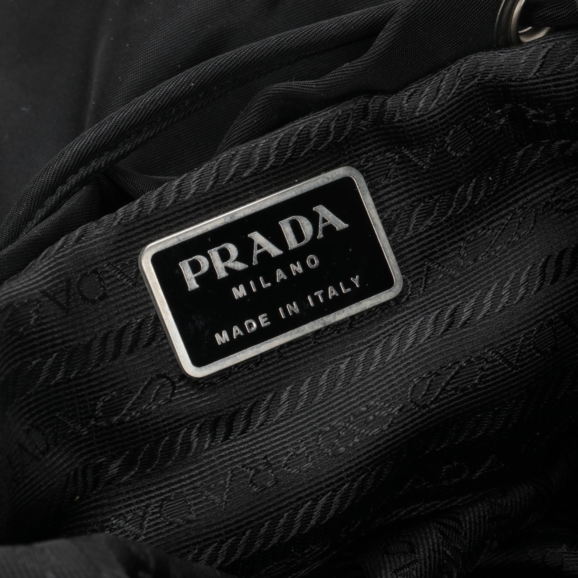 Prada Backpack Purse in Black Tessuto Nylon and Leather