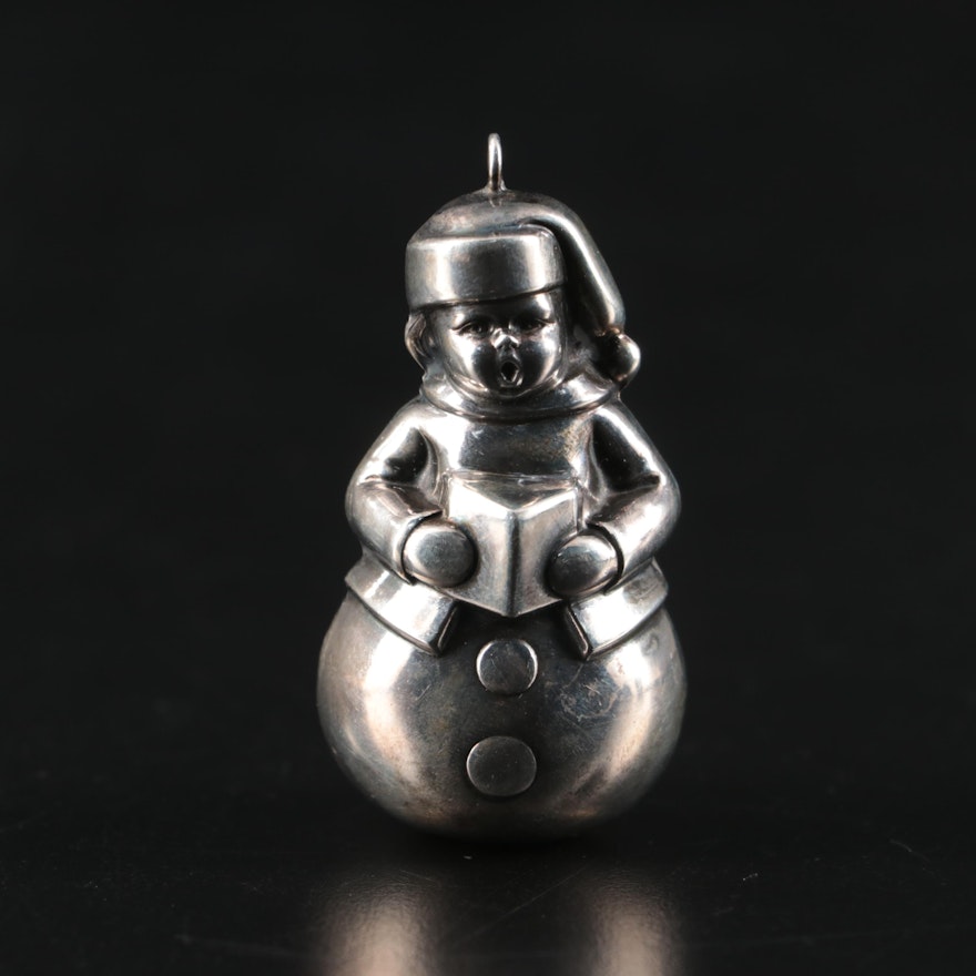 Sterling Silver Caroling Child Christmas Ornament