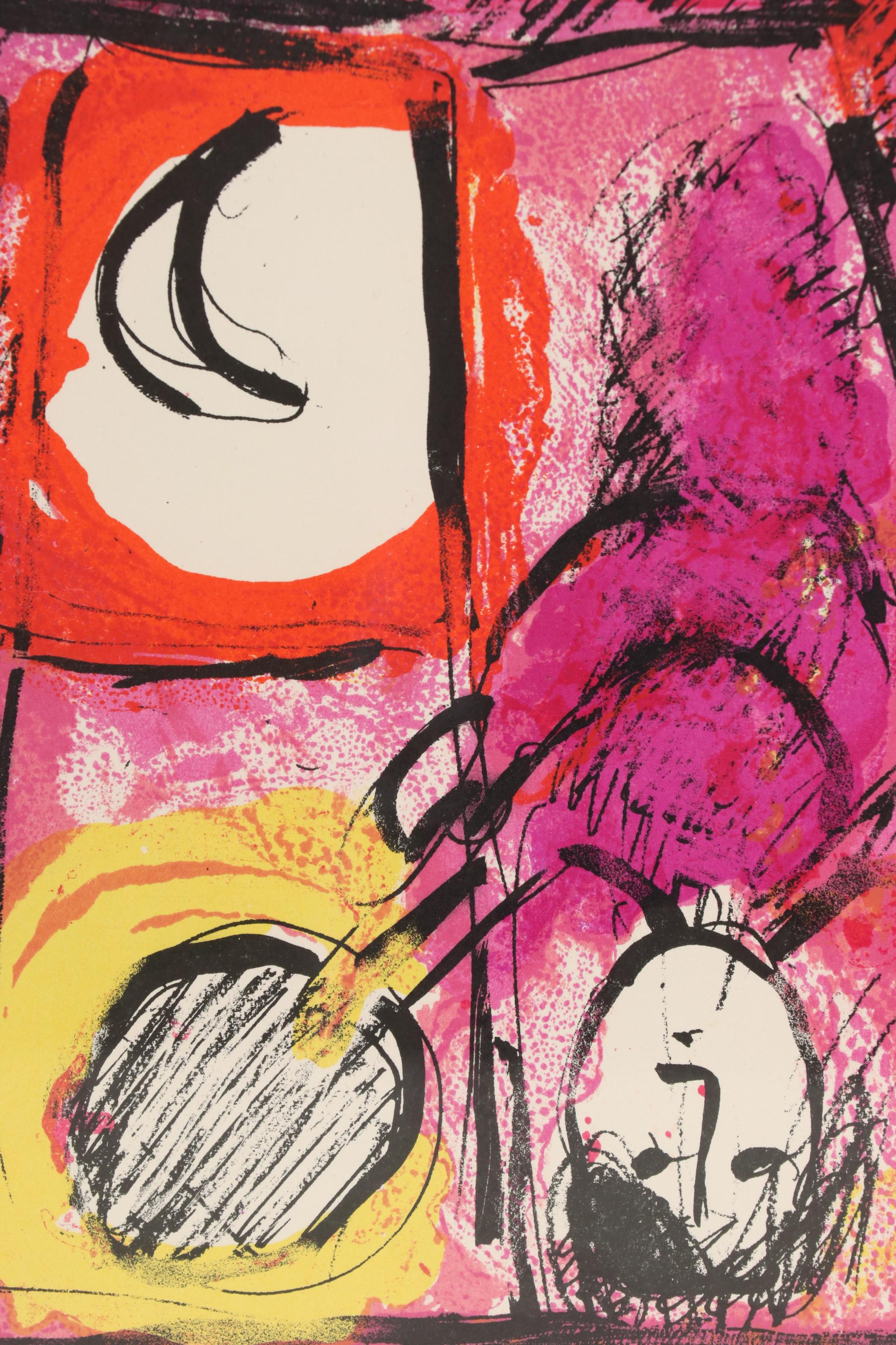 Marc Chagall Color Lithograph Cover for "Derrière le Miroir," 1957