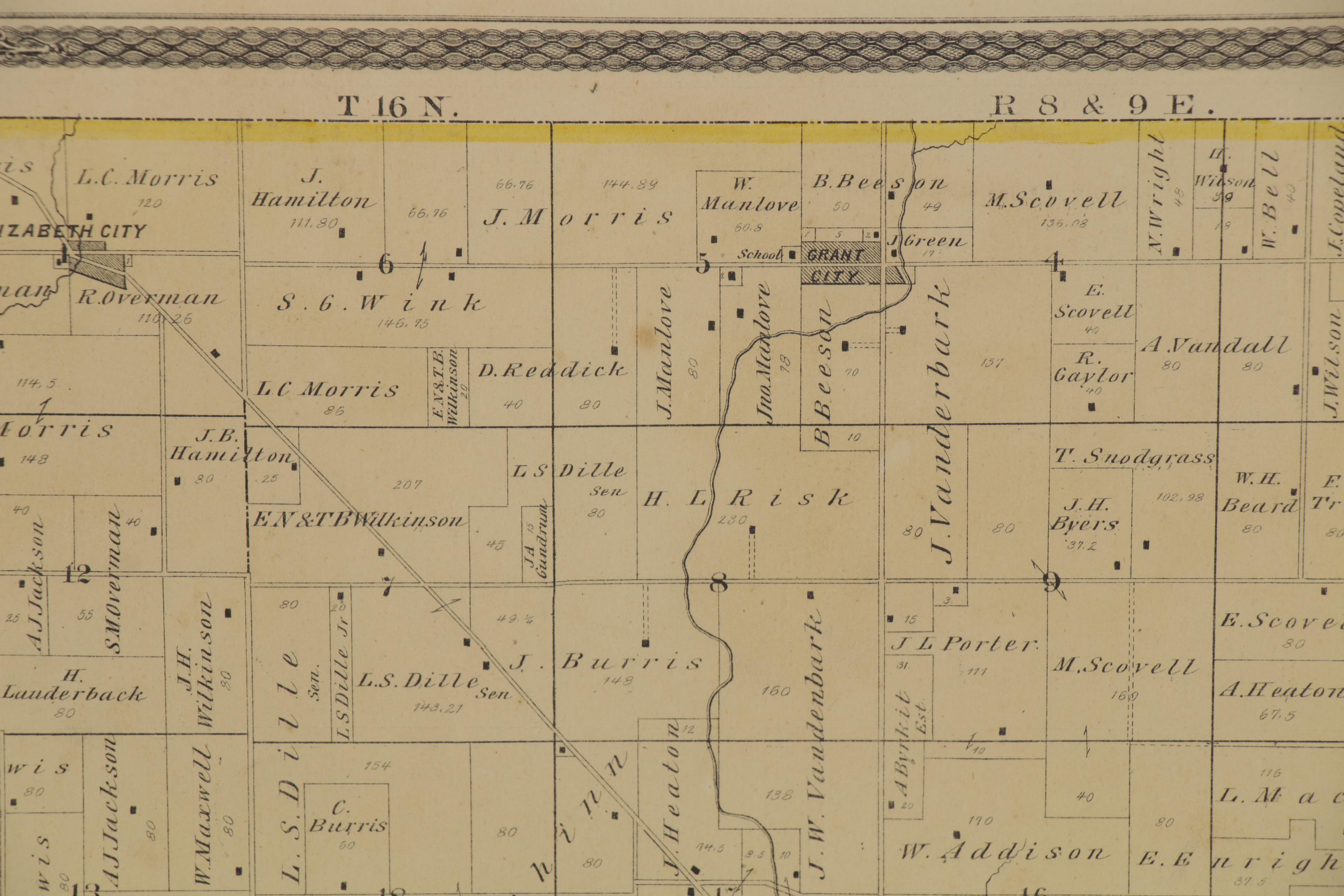 Higgins, Belden & Company Hand-Colored Lithographic Map of Indiana Township