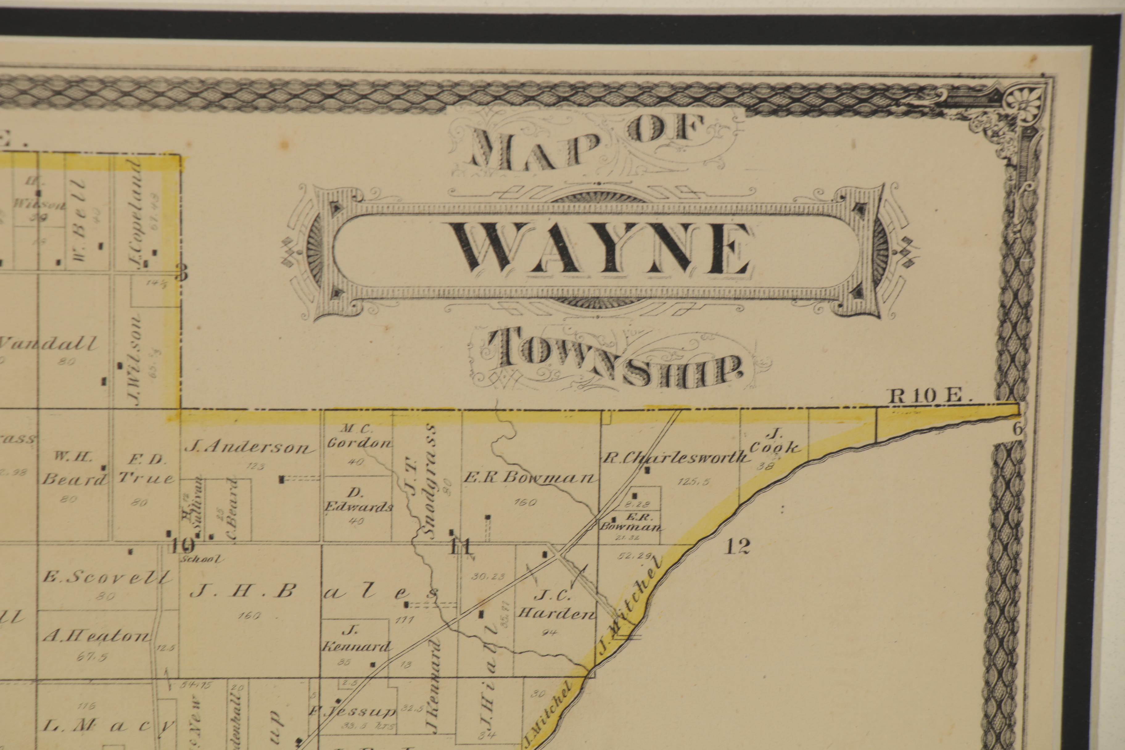 Higgins, Belden & Company Hand-Colored Lithographic Map of Indiana Township