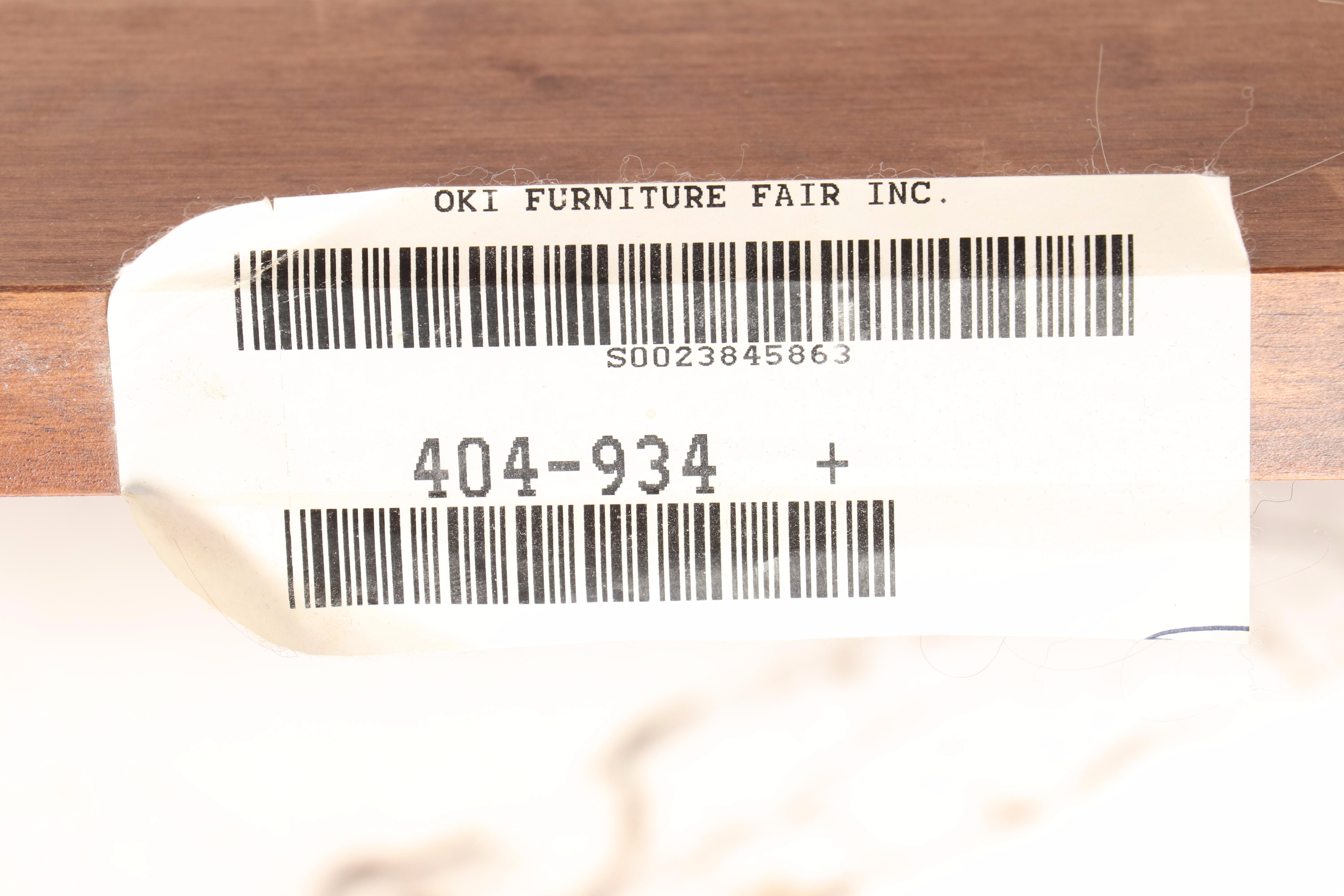 Furniture Fair Walnut-Stained Wood and Metal Queen Size Bed