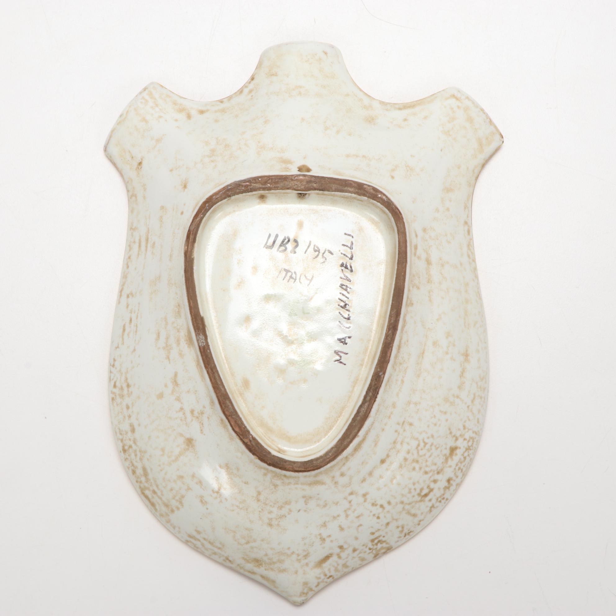 Machiavelli Family Crest and Other Italian Majolica Ceramic Wall Decoration