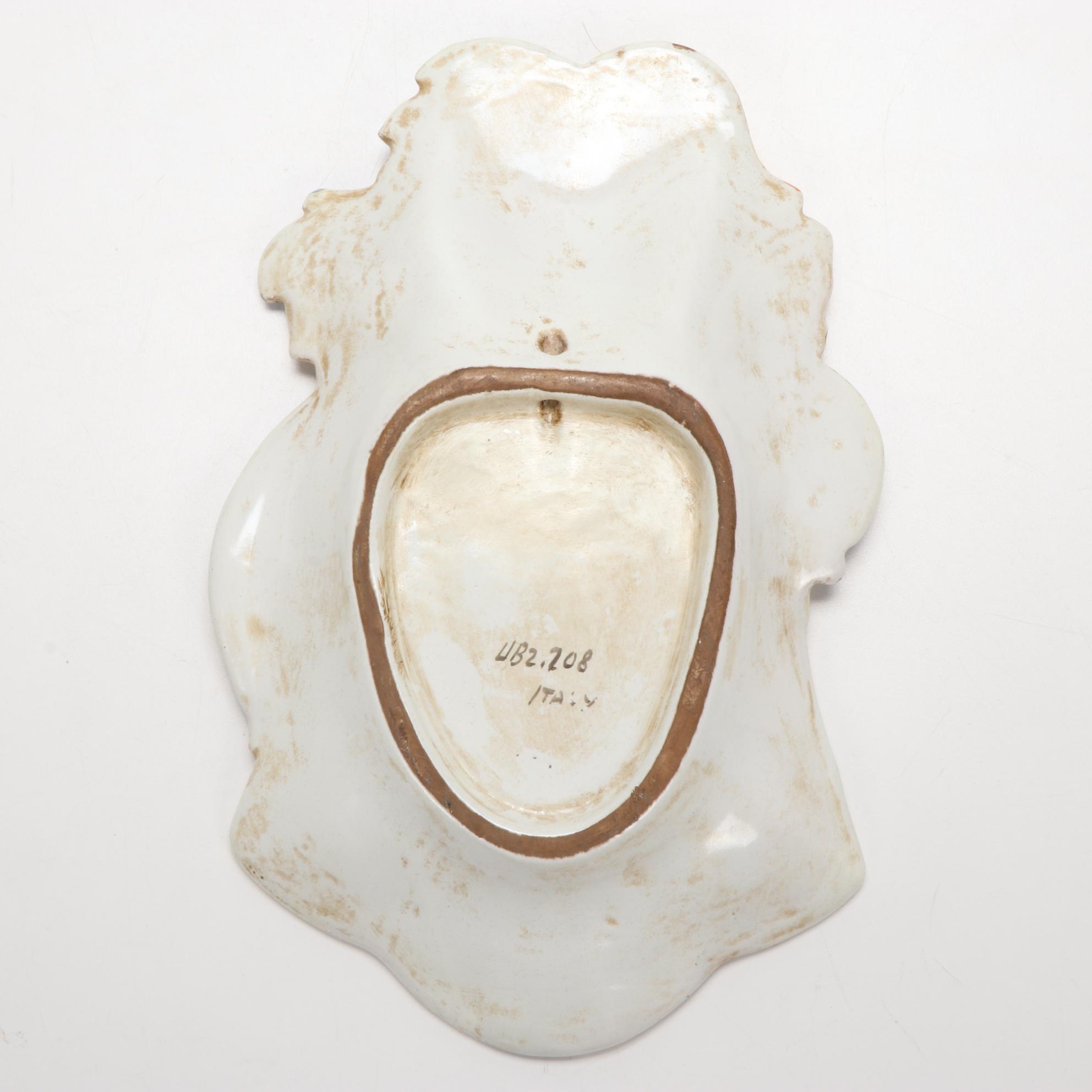 Machiavelli Family Crest and Other Italian Majolica Ceramic Wall Decoration