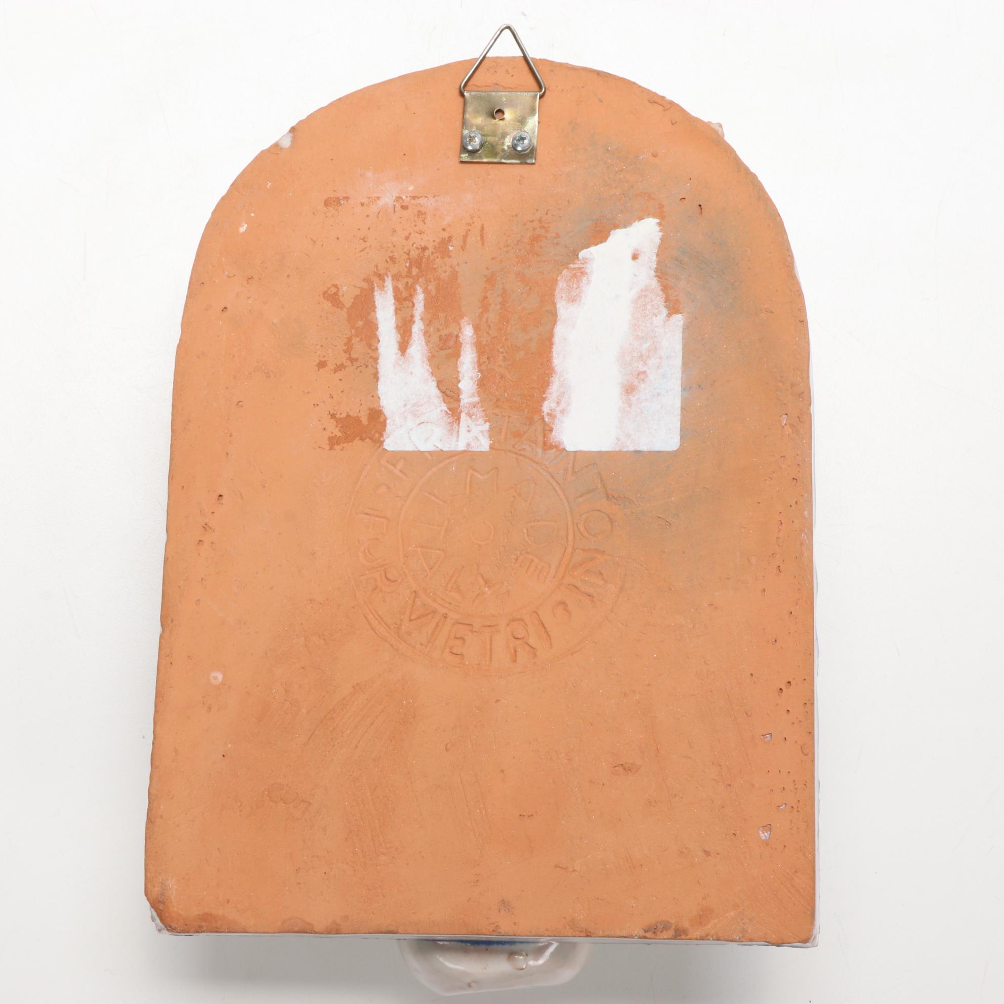 Machiavelli Family Crest and Other Italian Majolica Ceramic Wall Decoration