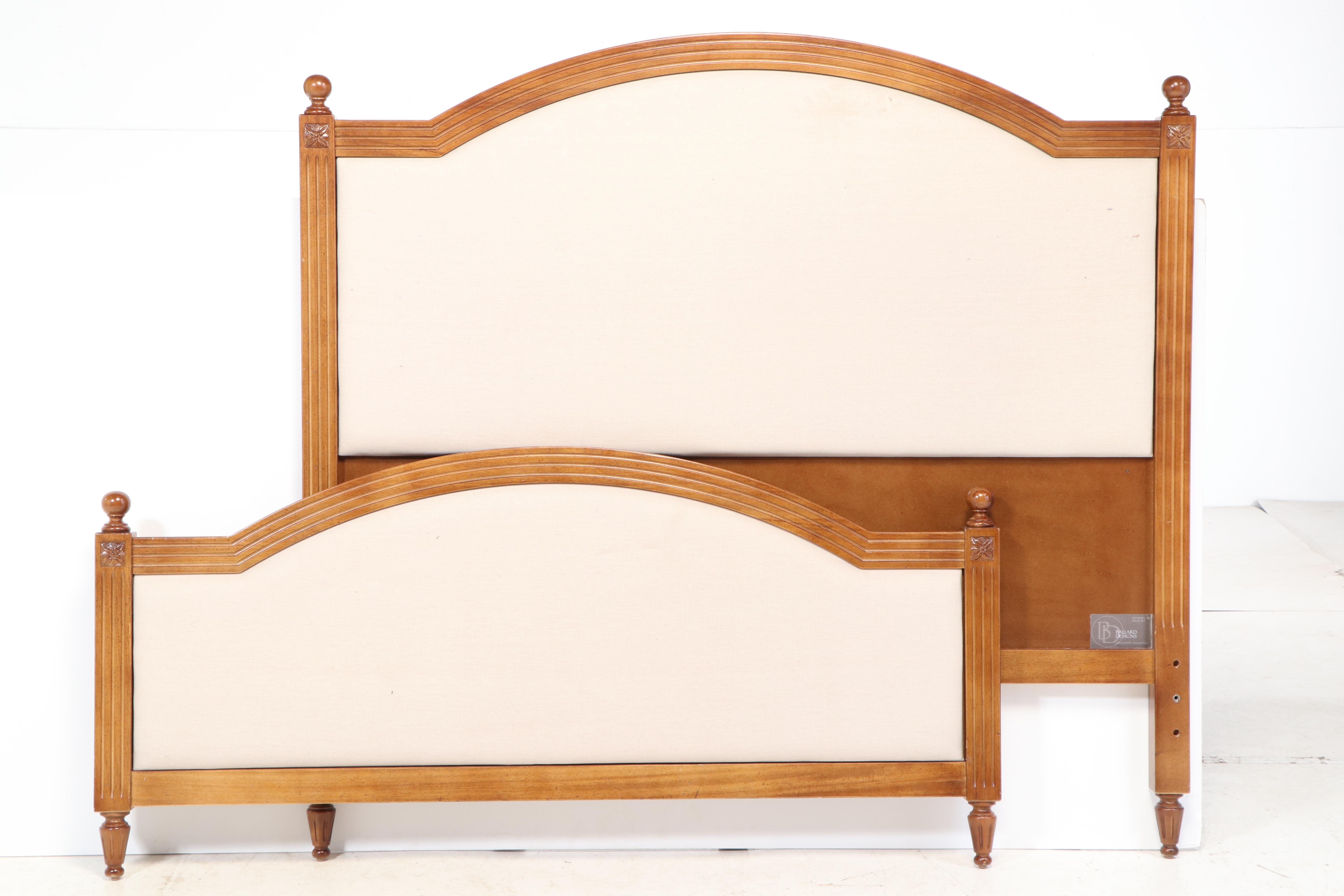 Ballard Designs "Anna Marie" Mahogany Upholstered Queen Size Bed