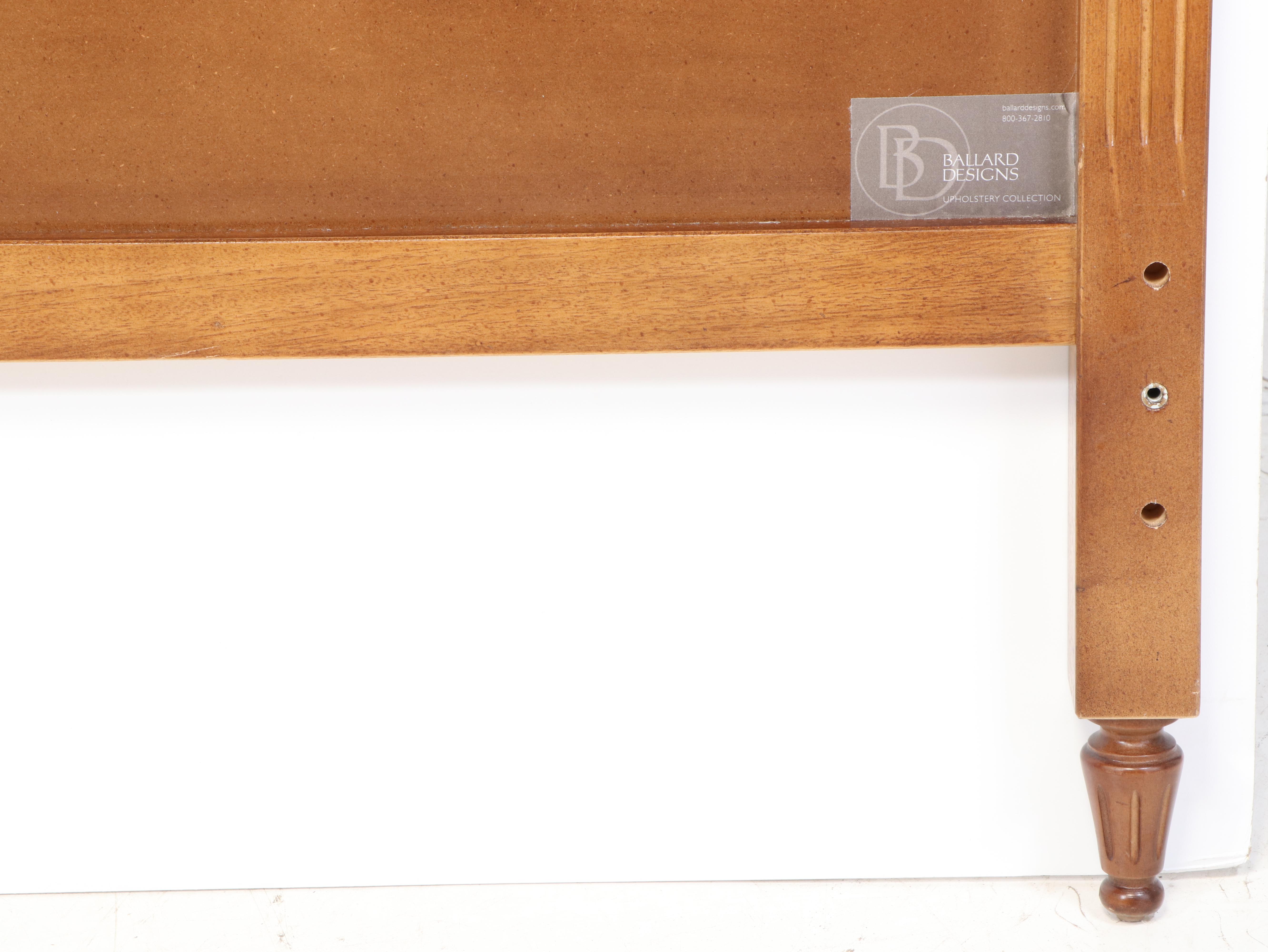 Ballard Designs "Anna Marie" Mahogany Upholstered Queen Size Bed